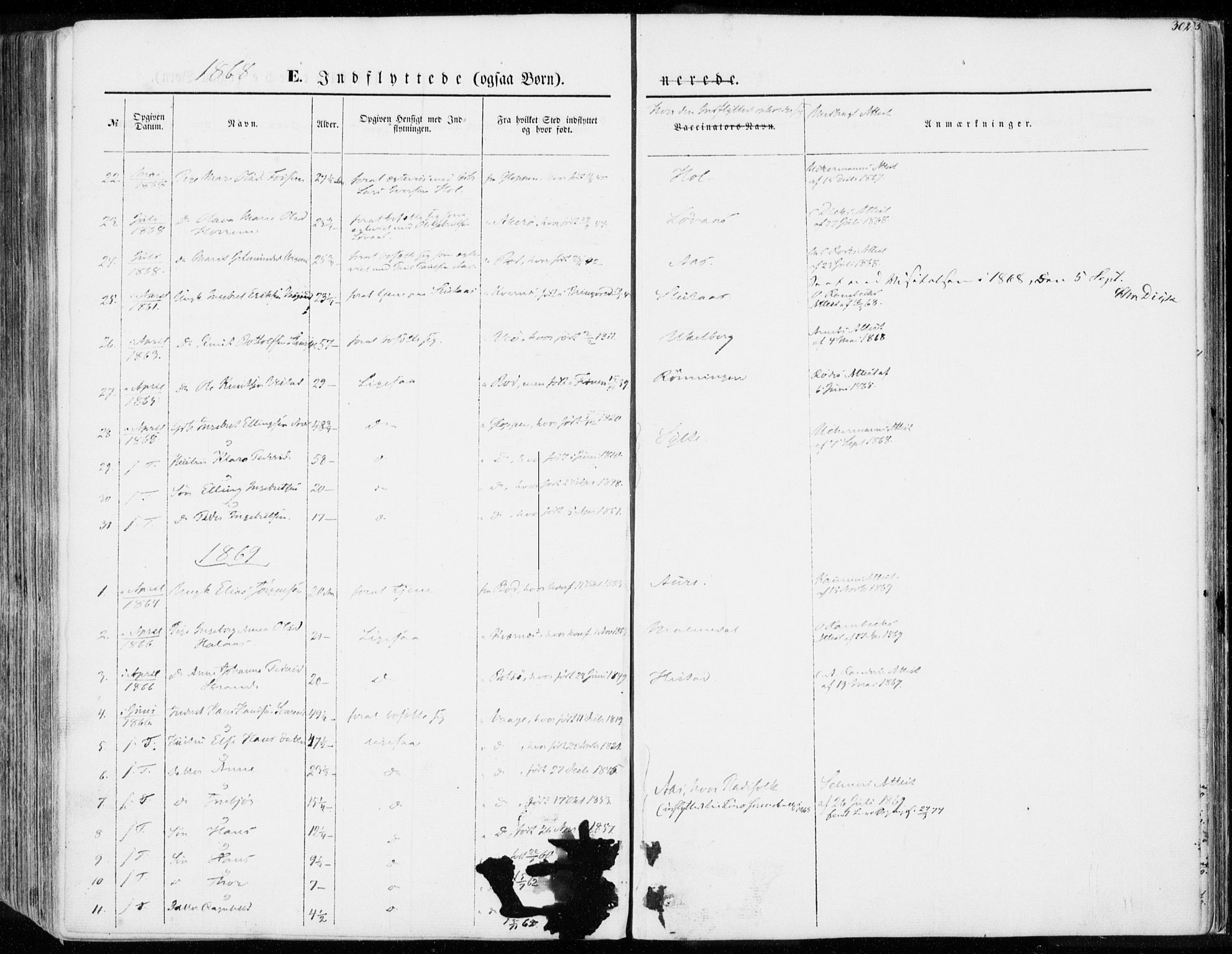 Ministerialprotokoller, klokkerbøker og fødselsregistre - Møre og Romsdal, SAT/A-1454/565/L0748: Parish register (official) no. 565A02, 1845-1872, p. 302