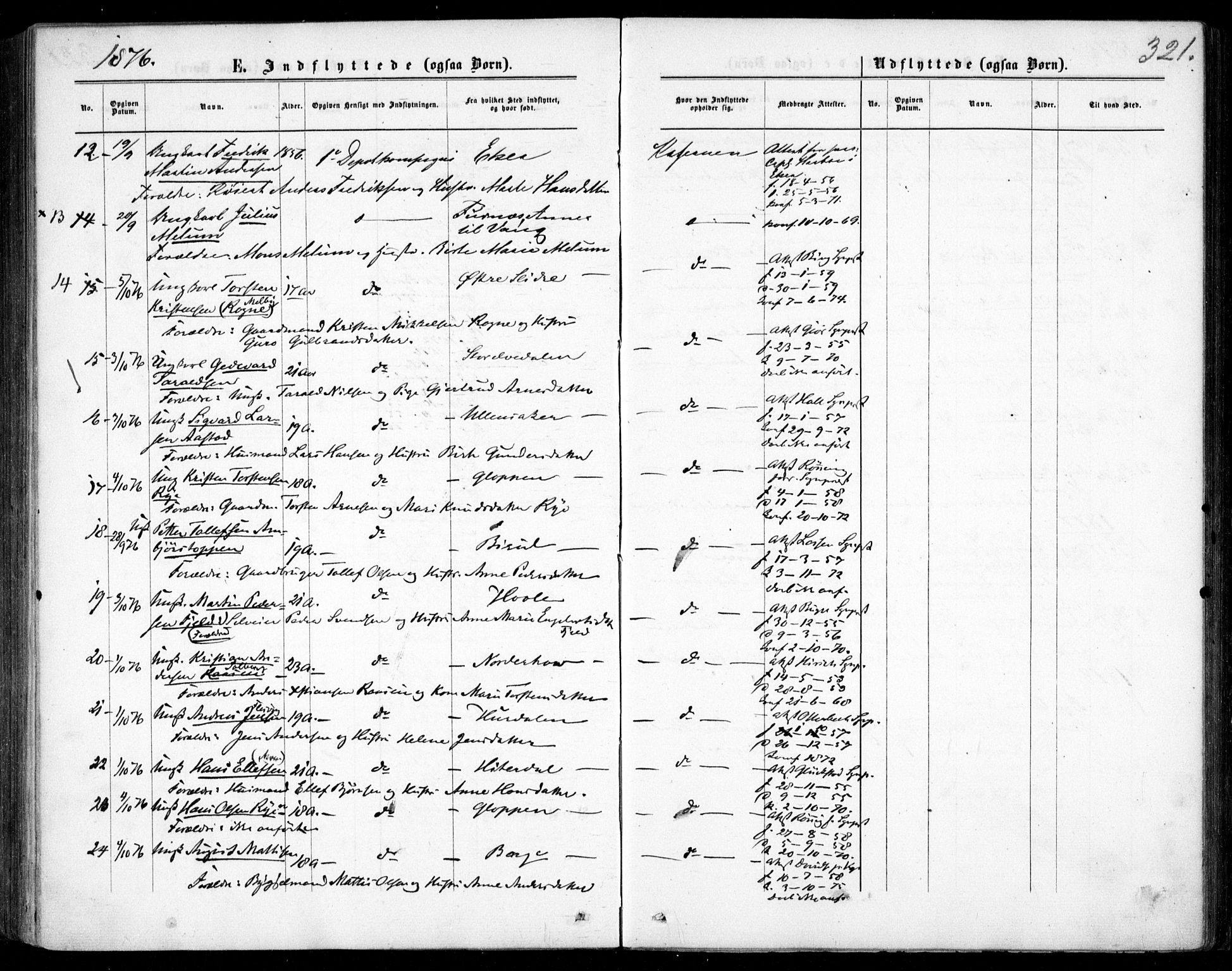 Garnisonsmenigheten Kirkebøker, AV/SAO-A-10846/F/Fa/L0011: Parish register (official) no. 11, 1870-1880, p. 321