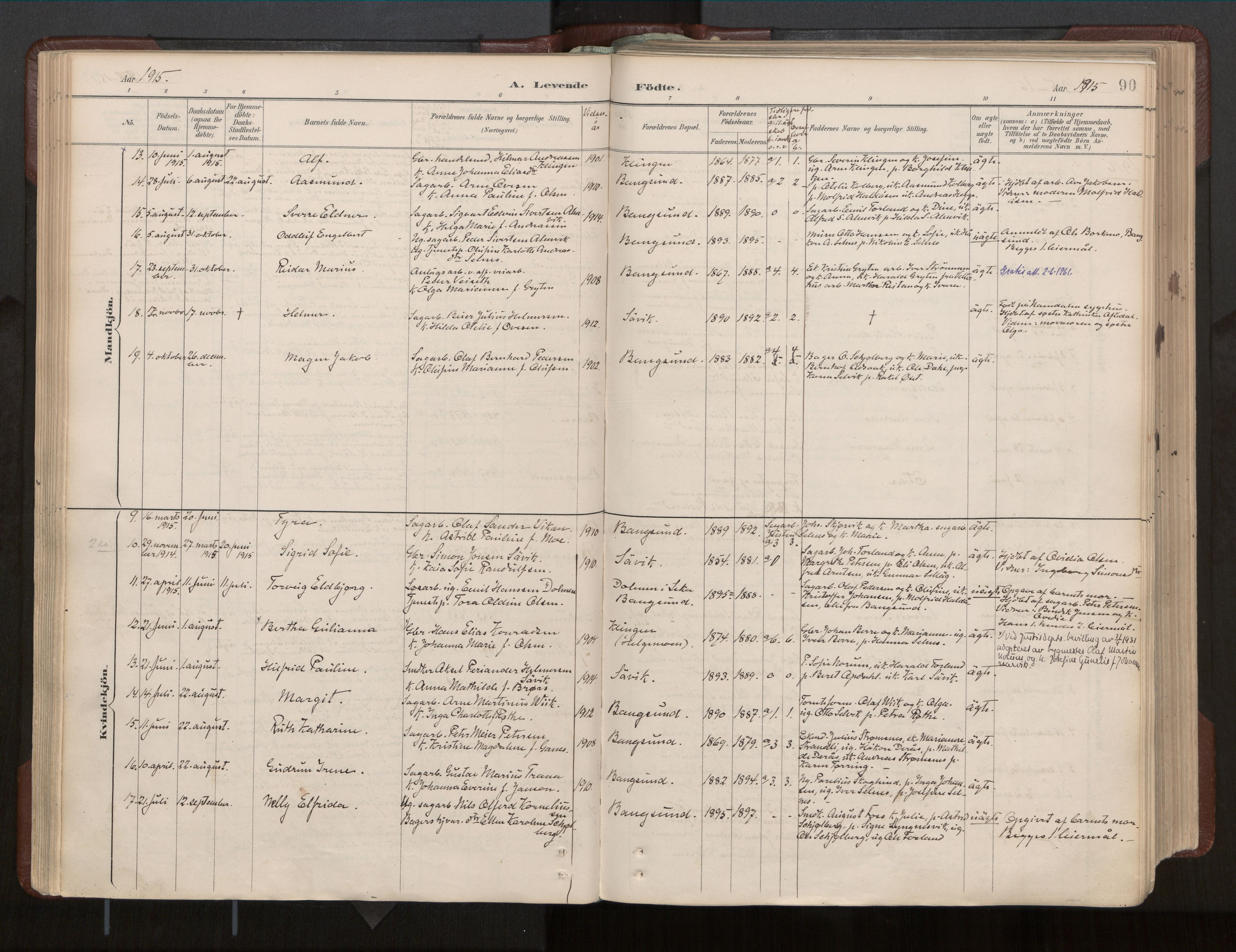 Ministerialprotokoller, klokkerbøker og fødselsregistre - Nord-Trøndelag, SAT/A-1458/770/L0589: Parish register (official) no. 770A03, 1887-1929, p. 90