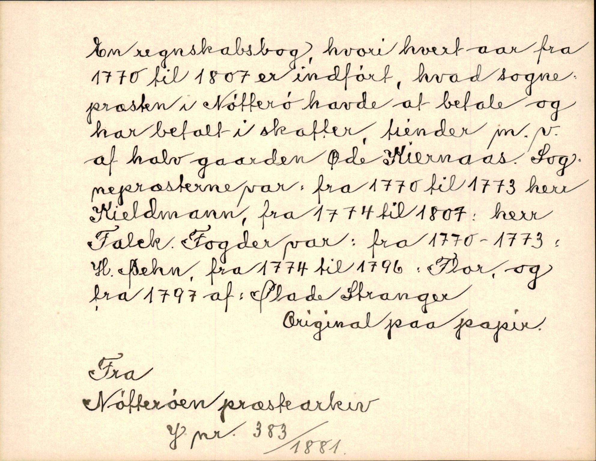 Riksarkivets diplomsamling, AV/RA-EA-5965/F35/F35k/L0002: Regestsedler: Prestearkiver fra Hedmark, Oppland, Buskerud og Vestfold, p. 477