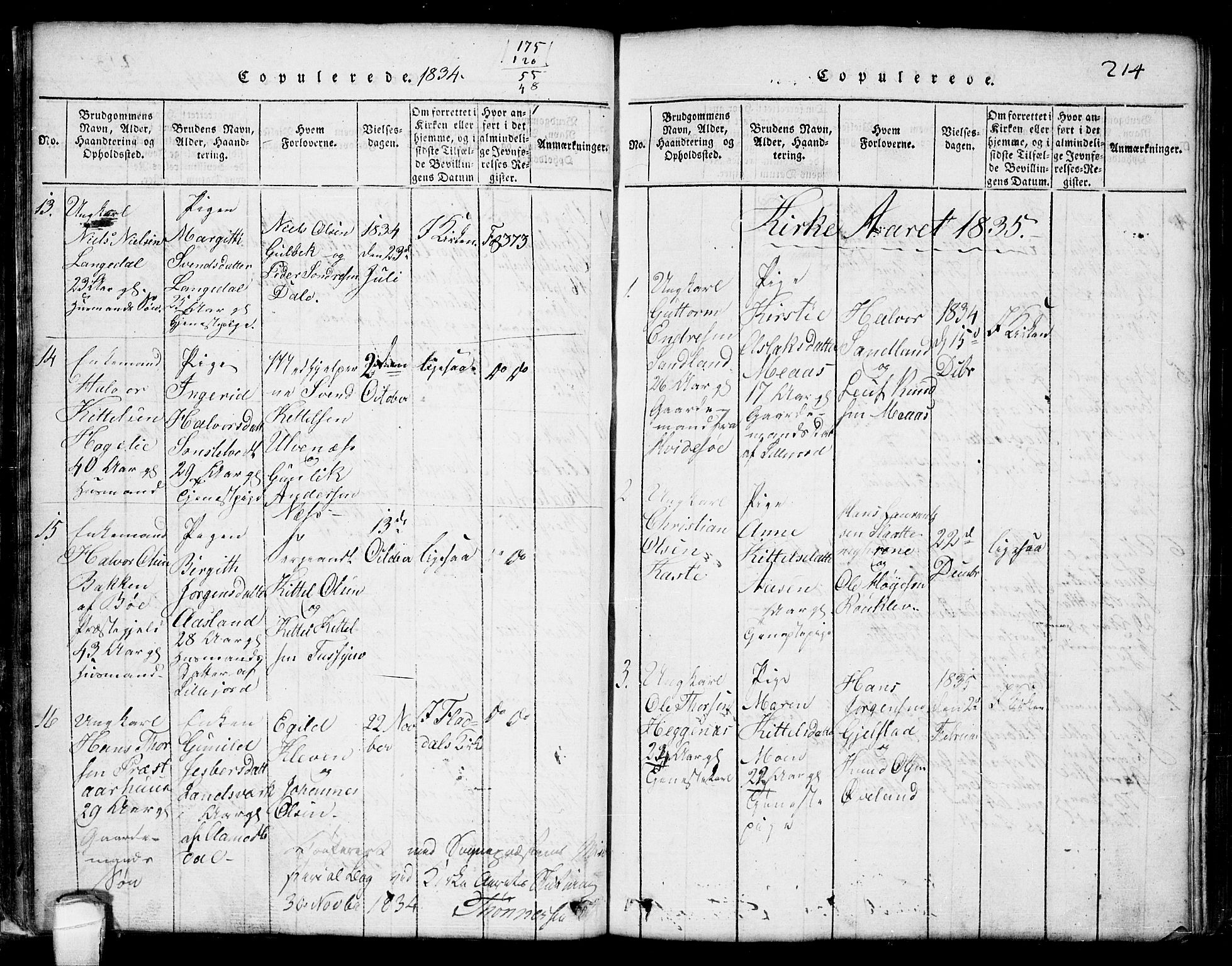 Seljord kirkebøker, AV/SAKO-A-20/G/Ga/L0001: Parish register (copy) no. I 1, 1815-1854, p. 214