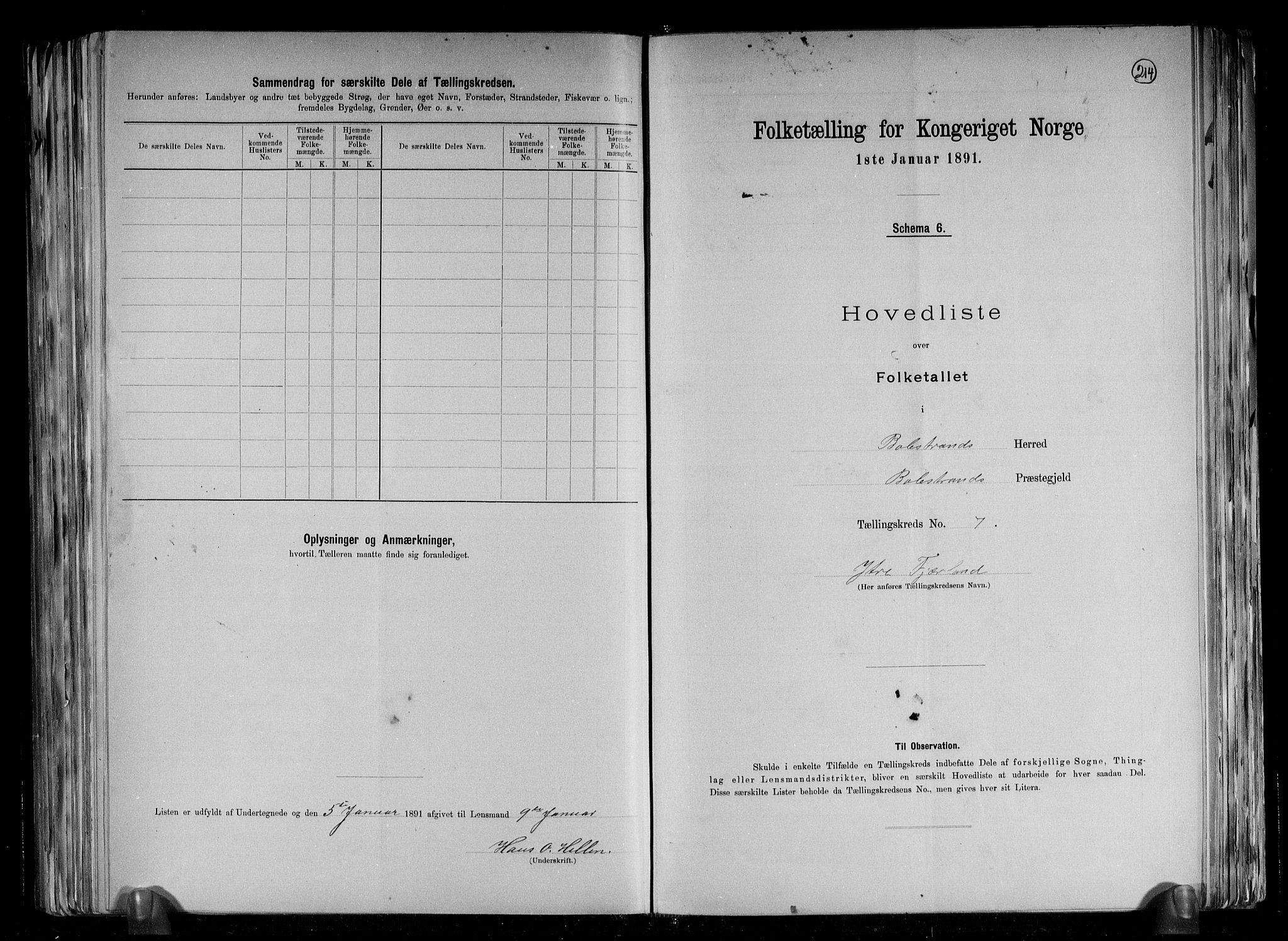 RA, 1891 census for 1418 Balestrand, 1891, p. 17