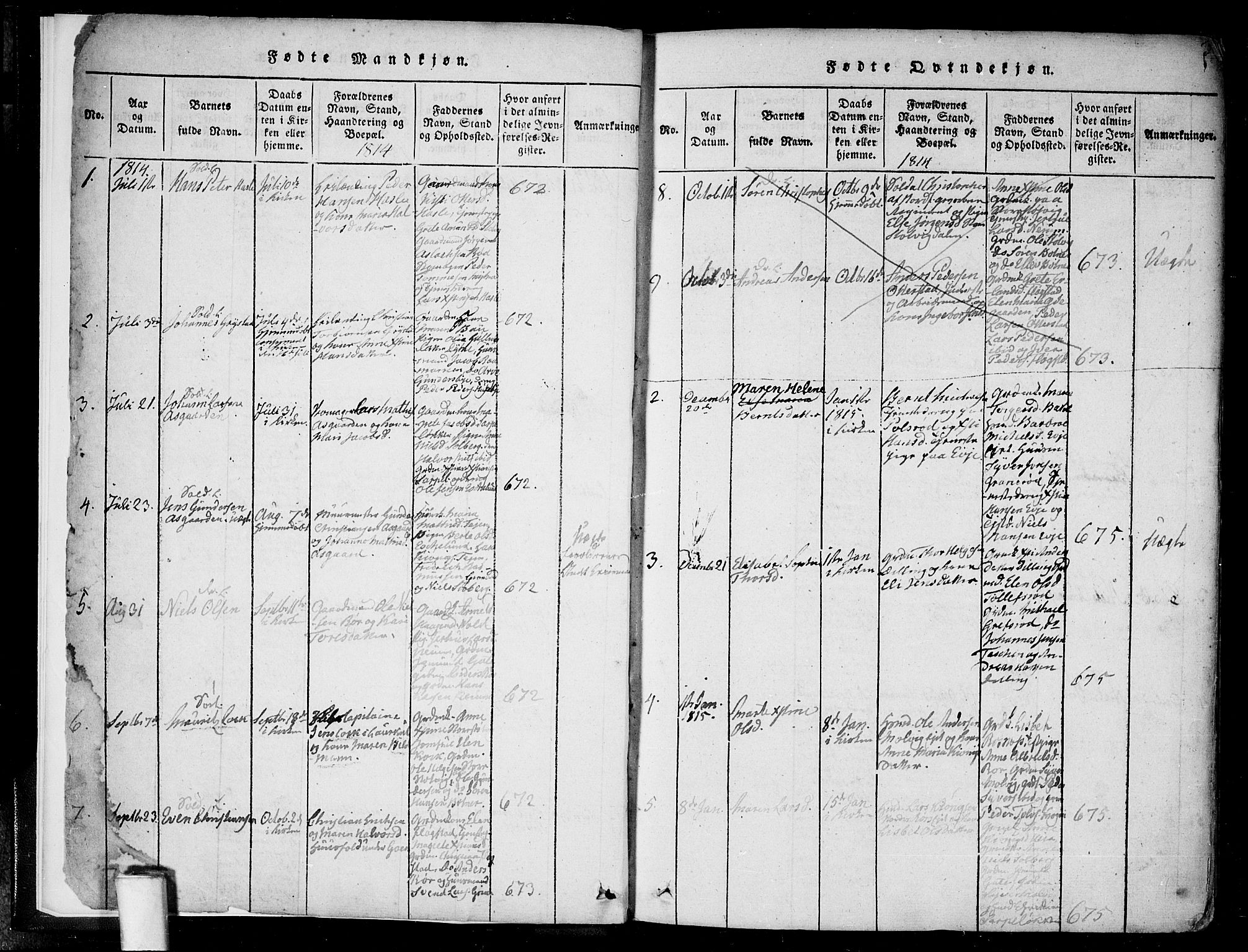 Rygge prestekontor Kirkebøker, AV/SAO-A-10084b/F/Fa/L0003: Parish register (official) no. 3, 1814-1836, p. 2-3