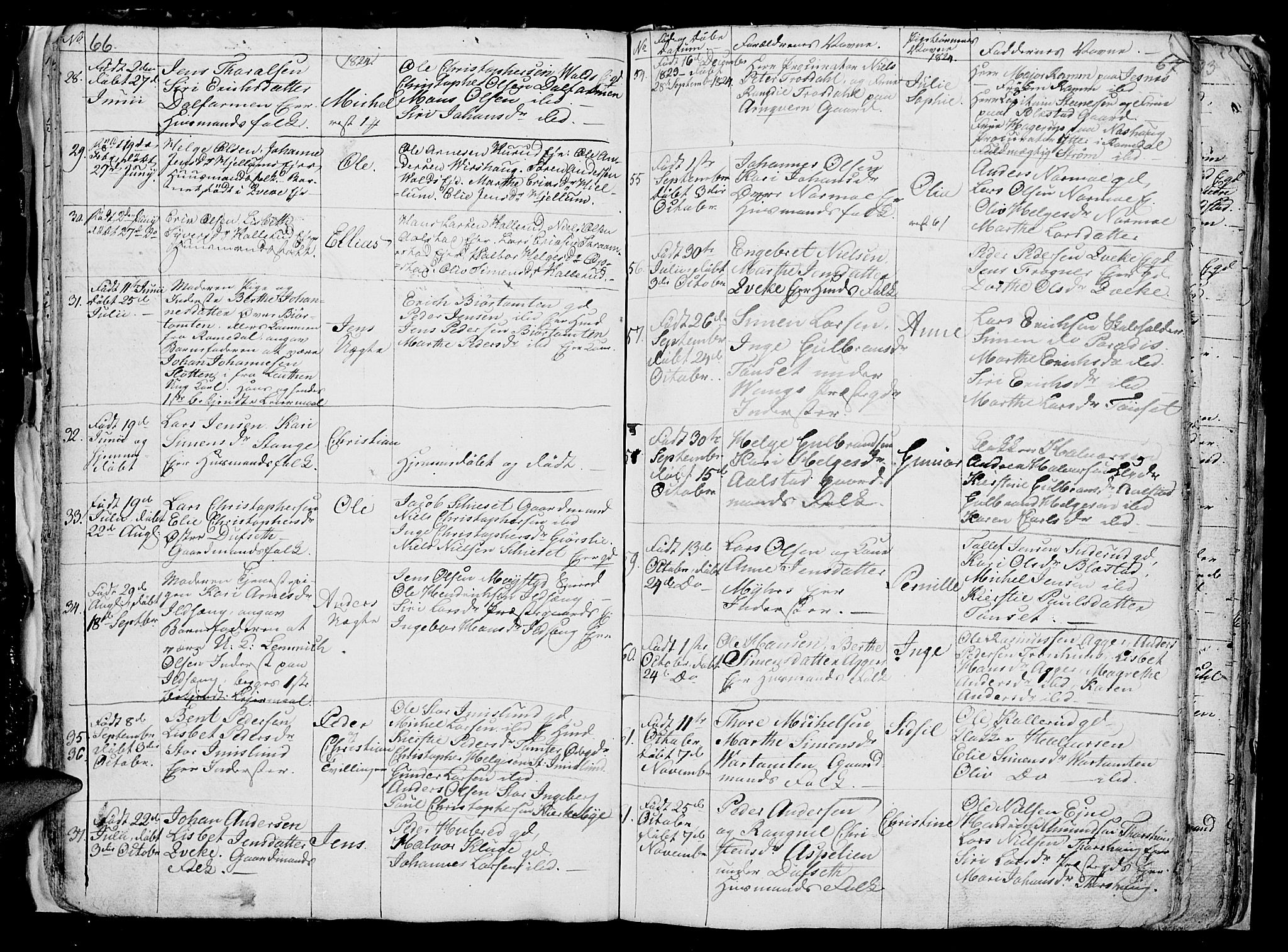 Vang prestekontor, Hedmark, AV/SAH-PREST-008/H/Ha/Hab/L0006: Parish register (copy) no. 6, 1819-1832, p. 66-67