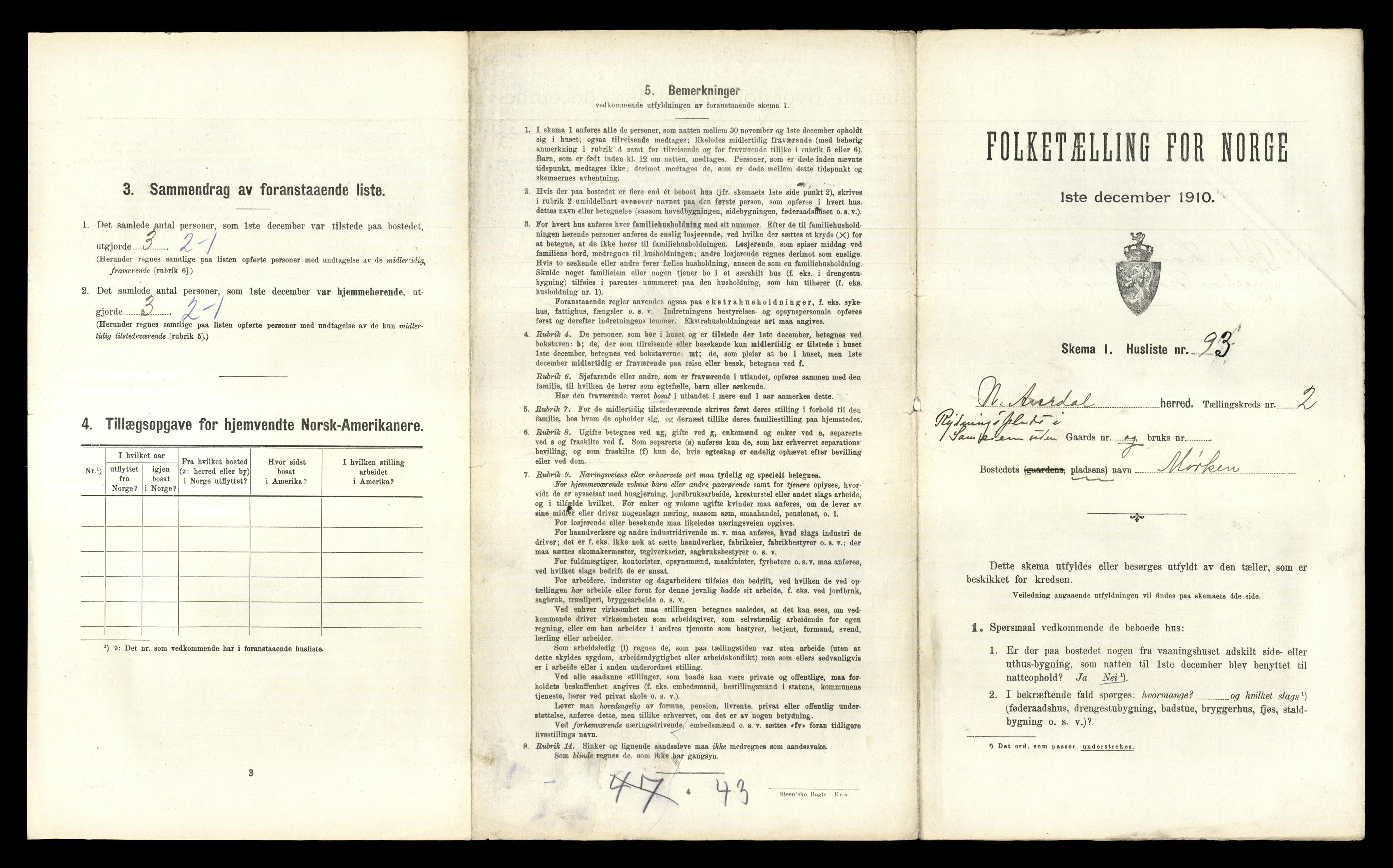 RA, 1910 census for Nord-Aurdal, 1910, p. 461