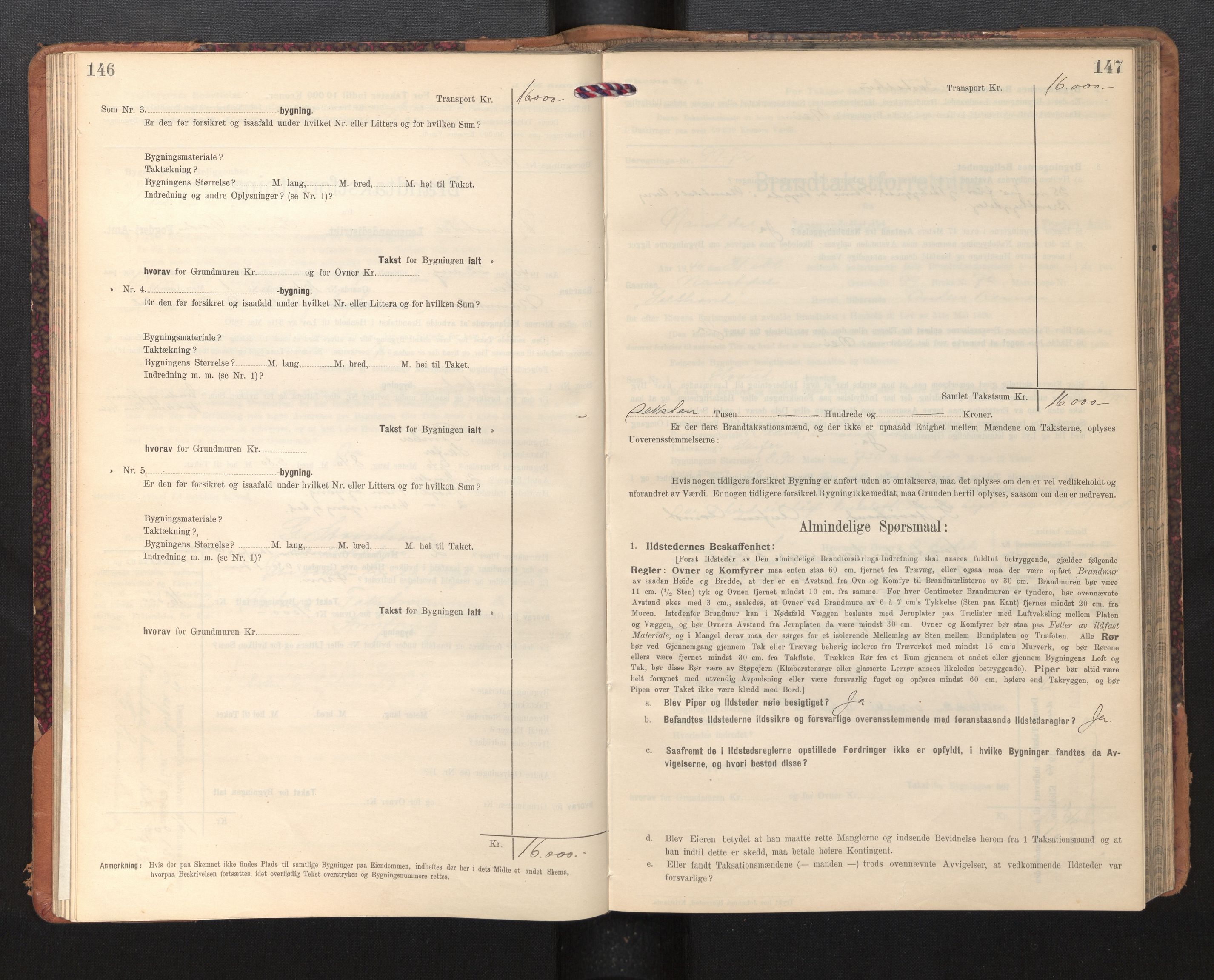 Lensmannen i Naustdal, SAB/A-29501/0012/L0002: Branntakstprotokoll, skjematakst, 1911-1953, p. 146-147