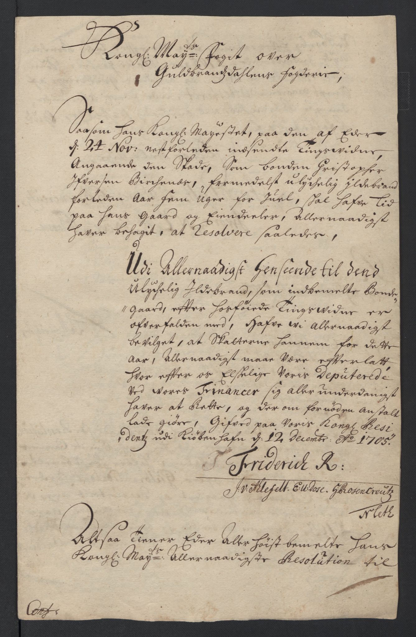 Rentekammeret inntil 1814, Reviderte regnskaper, Fogderegnskap, RA/EA-4092/R17/L1178: Fogderegnskap Gudbrandsdal, 1705-1707, p. 117