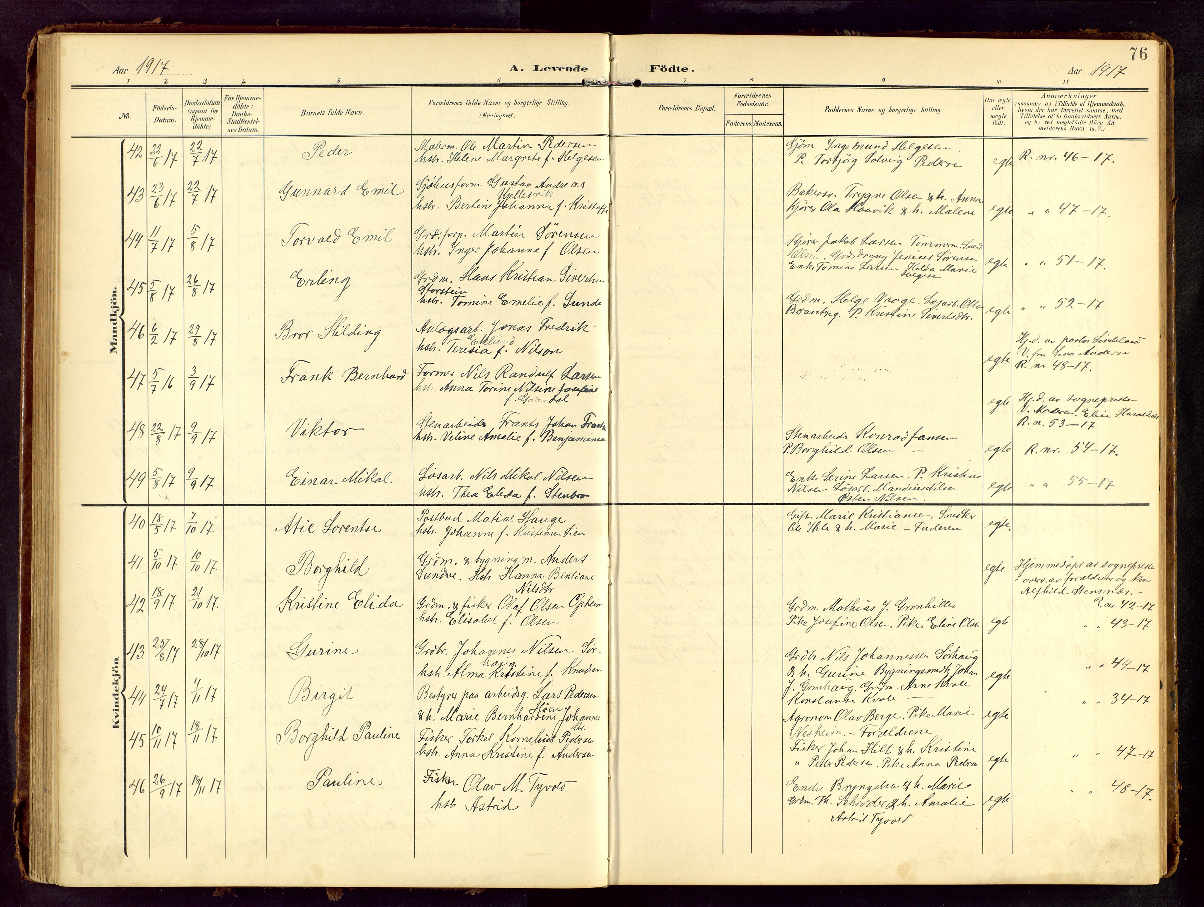 Haugesund sokneprestkontor, SAST/A -101863/H/Ha/Hab/L0006: Parish register (copy) no. B 6, 1906-1944, p. 76