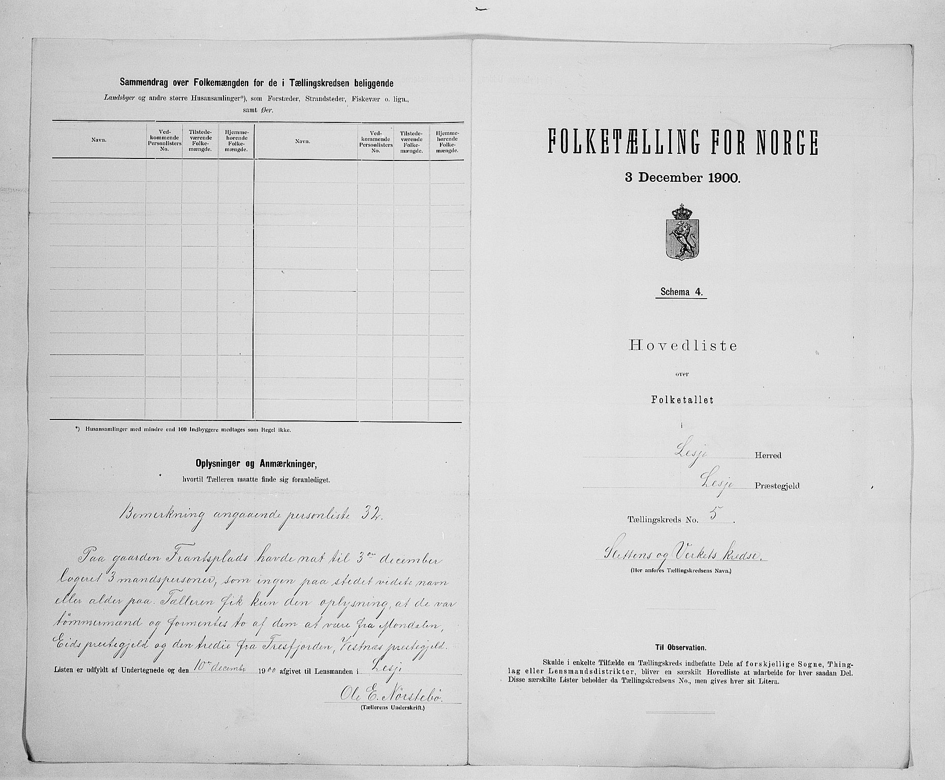 SAH, 1900 census for Lesja, 1900, p. 25