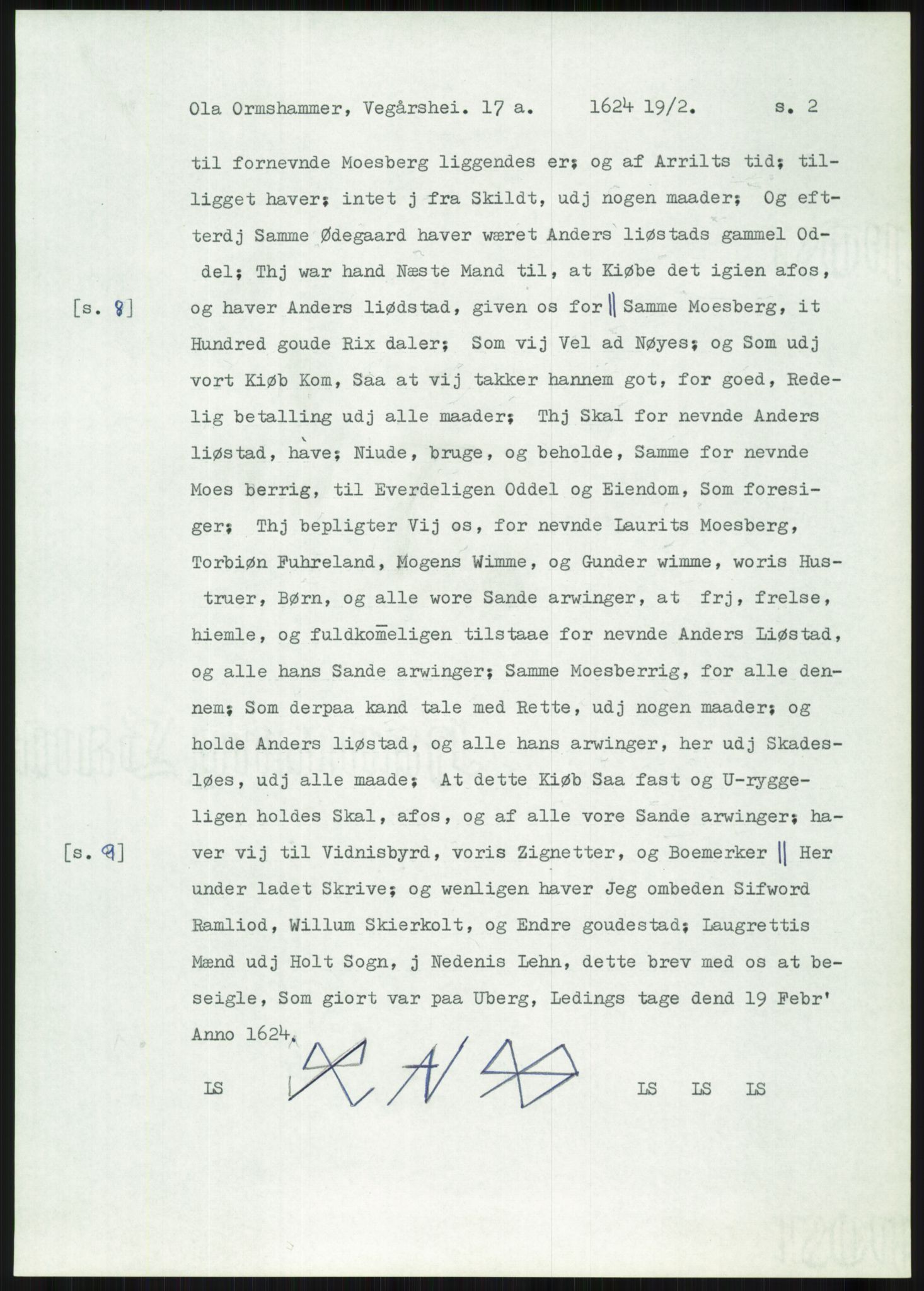 Samlinger til kildeutgivelse, Diplomavskriftsamlingen, AV/RA-EA-4053/H/Ha, p. 3496