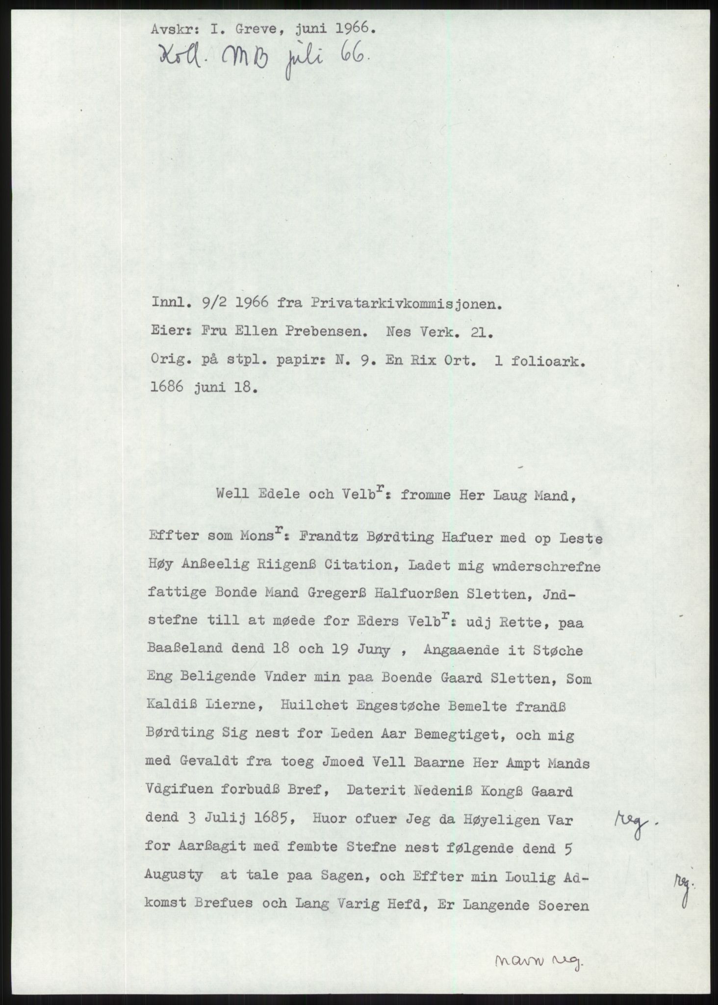 Samlinger til kildeutgivelse, Diplomavskriftsamlingen, AV/RA-EA-4053/H/Ha, p. 151
