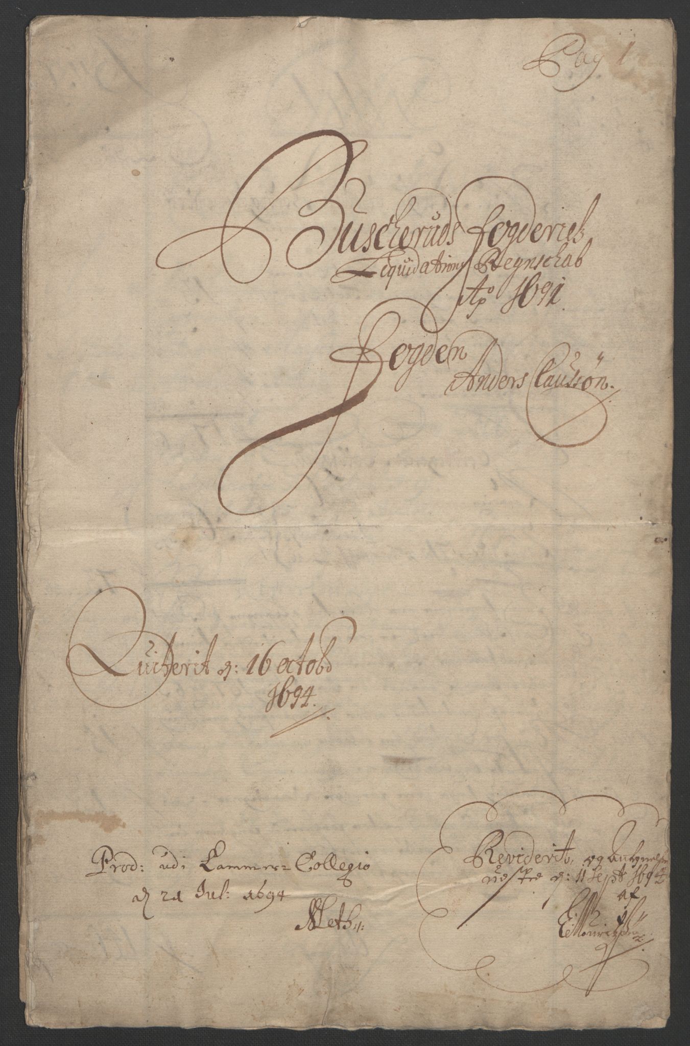 Rentekammeret inntil 1814, Reviderte regnskaper, Fogderegnskap, RA/EA-4092/R25/L1681: Fogderegnskap Buskerud, 1691-1692, p. 3
