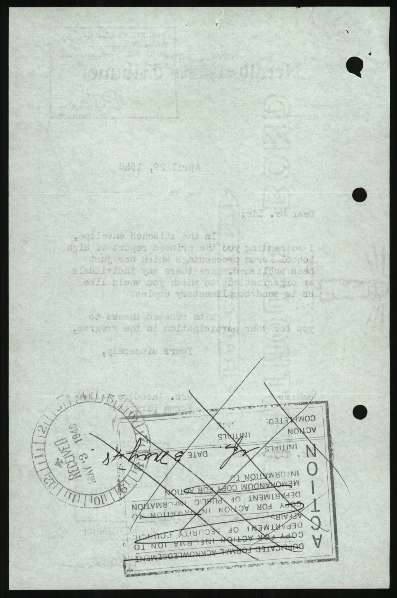 Lie, Trygve, AV/RA-PA-1407/D/L0013: Generalsekretærens papirer., 1946-1950, p. 802