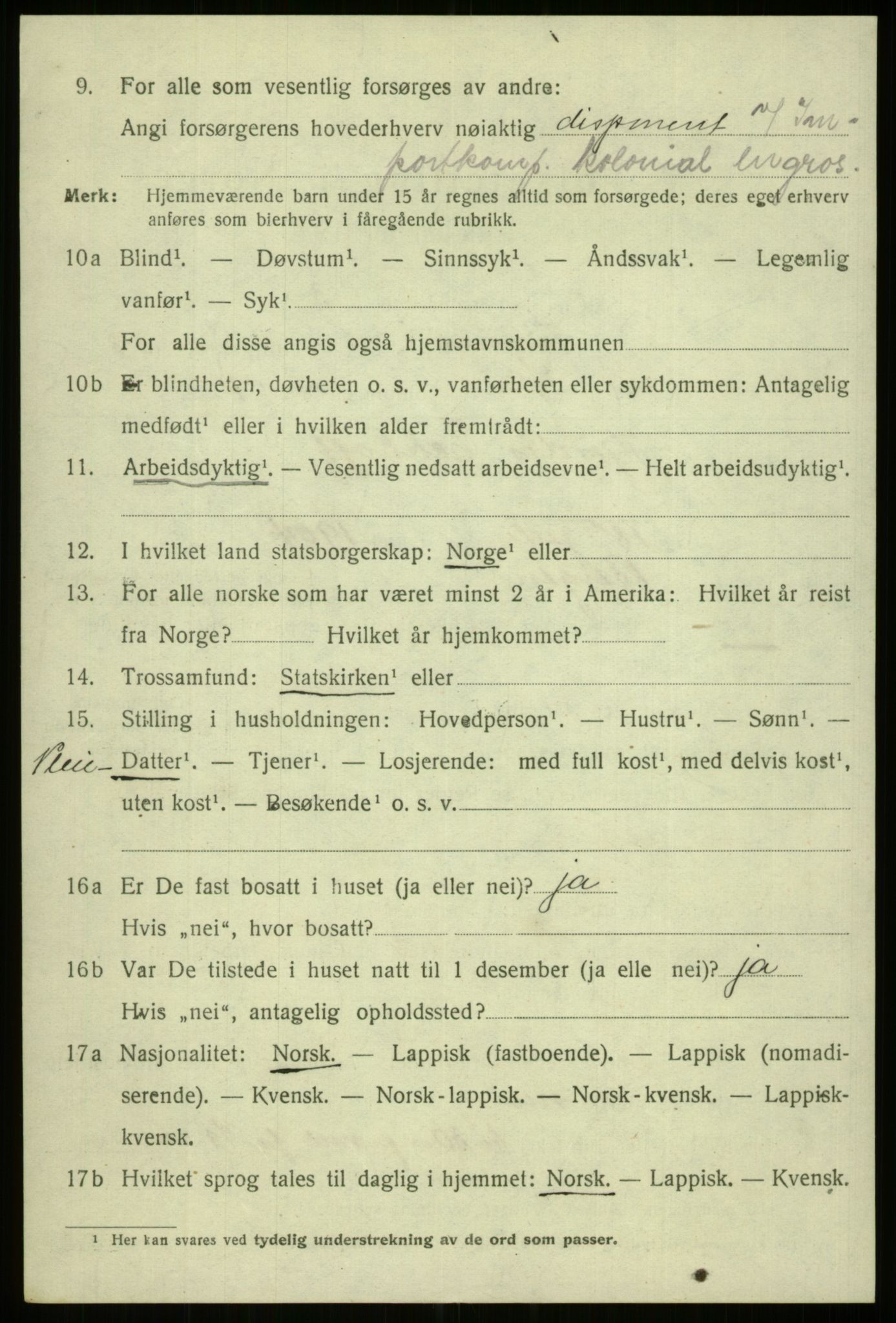 SATØ, 1920 census for Tromsø, 1920, p. 11588