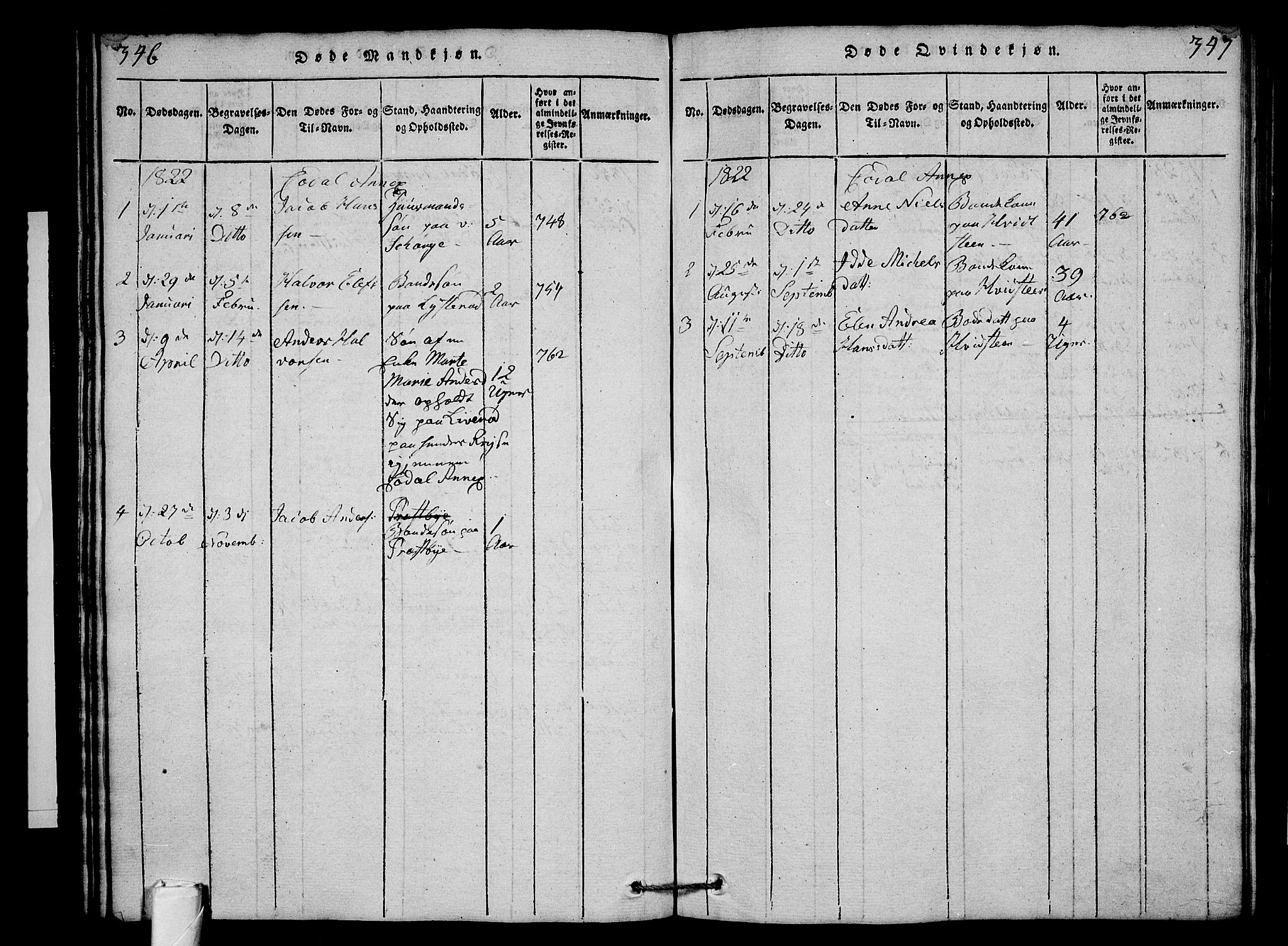 Andebu kirkebøker, AV/SAKO-A-336/G/Ga/L0001: Parish register (copy) no. I 1 /3, 1815-1823, p. 346-347