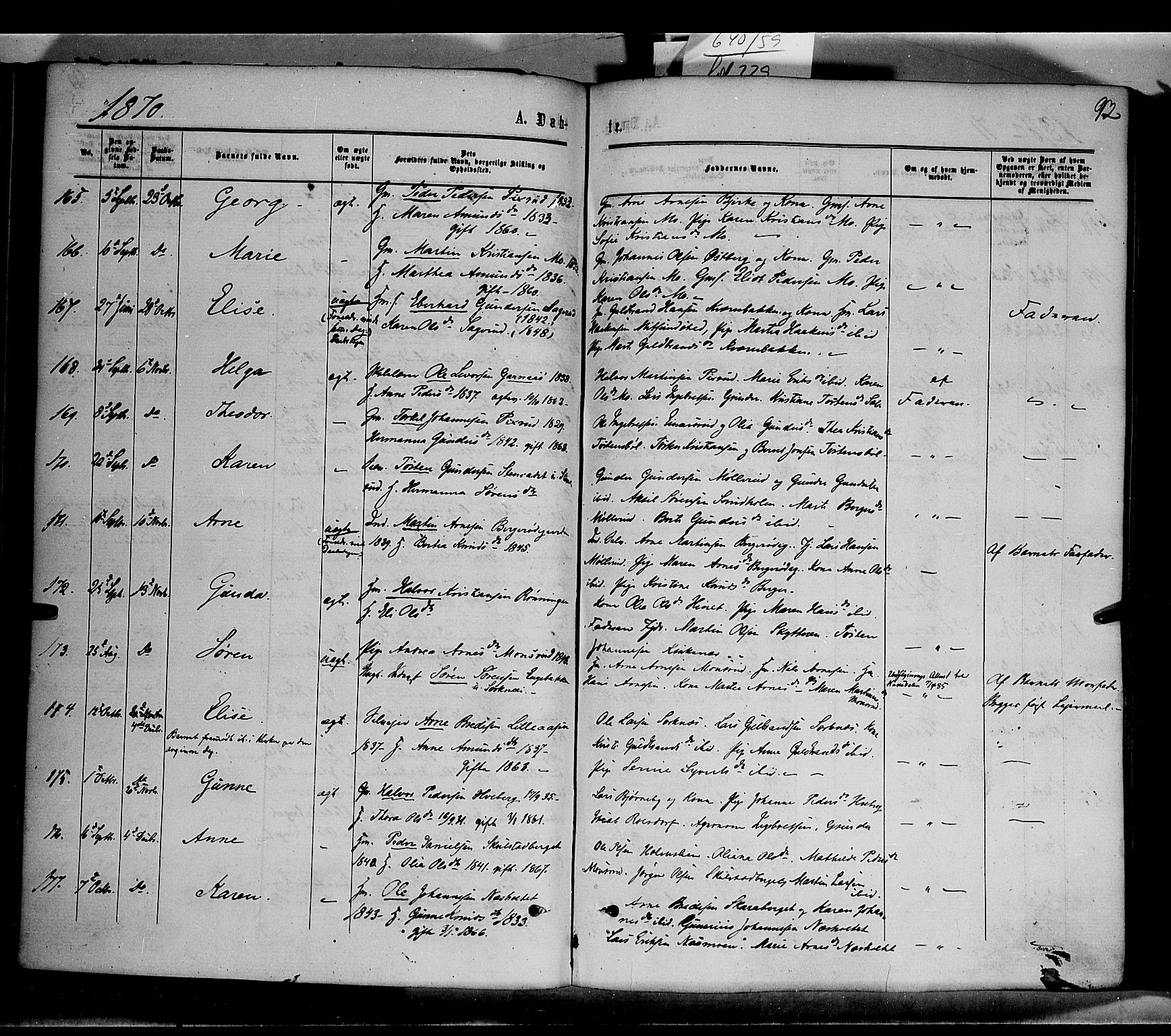 Grue prestekontor, AV/SAH-PREST-036/H/Ha/Haa/L0010: Parish register (official) no. 10, 1864-1873, p. 92