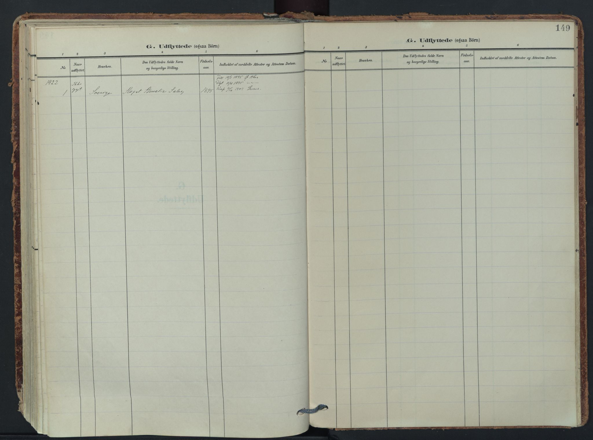 Østre Aker prestekontor Kirkebøker, SAO/A-10840/F/Fb/L0001: Parish register (official) no. II 1, 1906-1931, p. 149