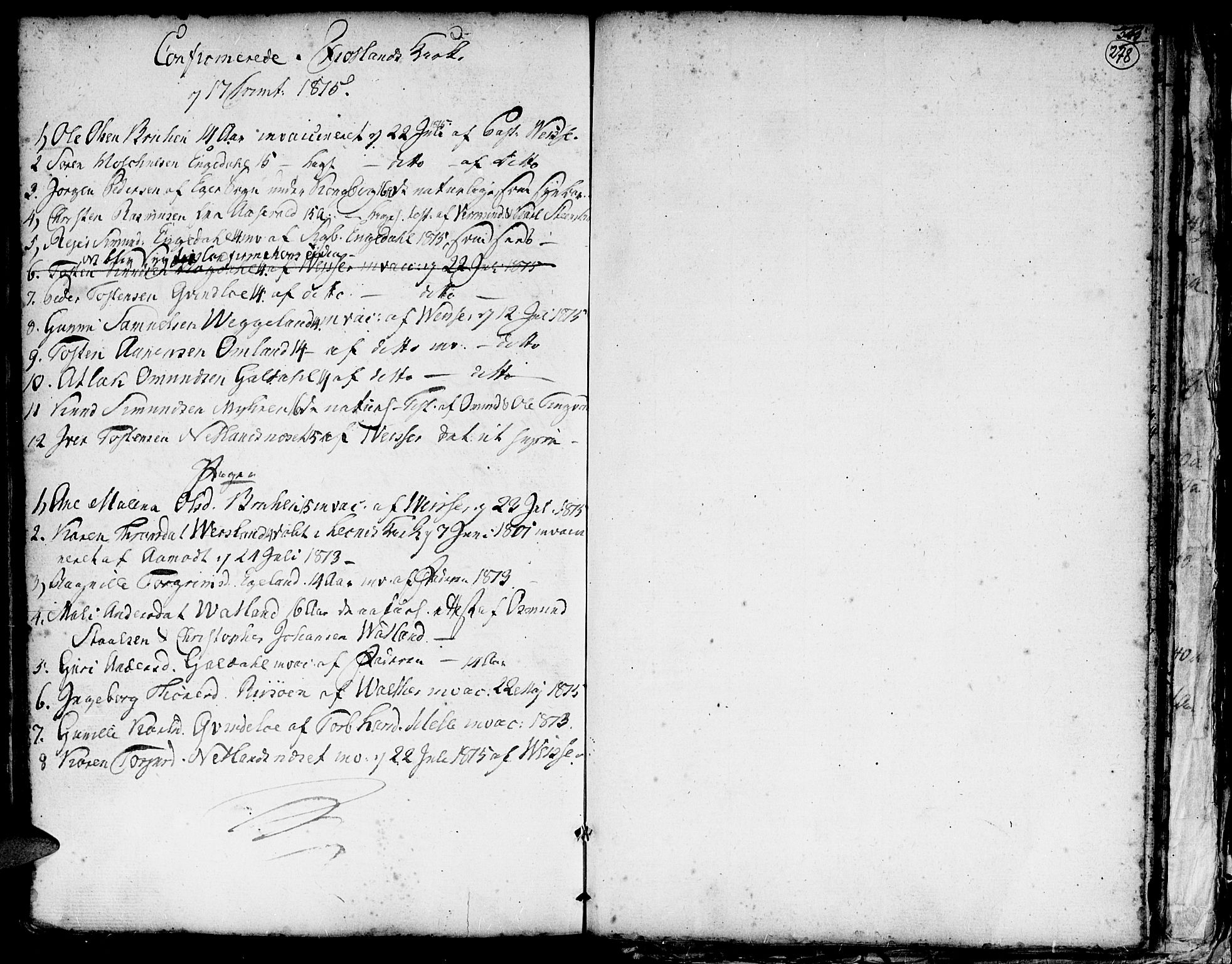 Hægebostad sokneprestkontor, SAK/1111-0024/F/Fa/Faa/L0001: Parish register (official) no. A 1 /3, 1760-1826, p. 278