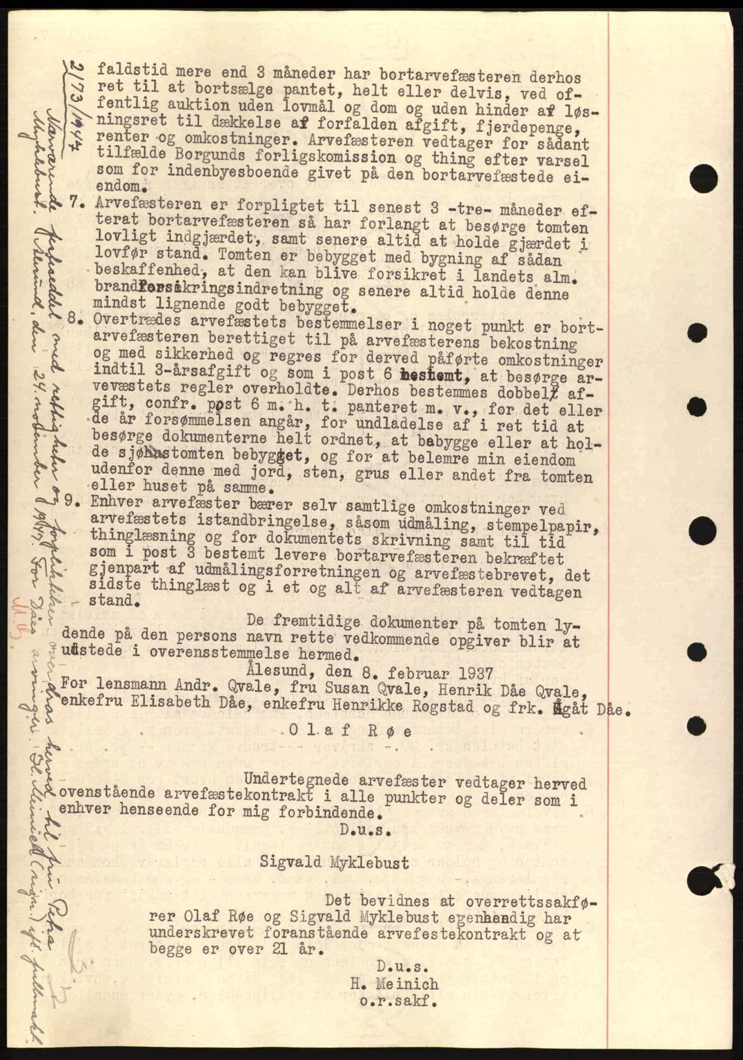 Nordre Sunnmøre sorenskriveri, AV/SAT-A-0006/1/2/2C/2Ca: Mortgage book no. A2, 1936-1937, Diary no: : 157/1937