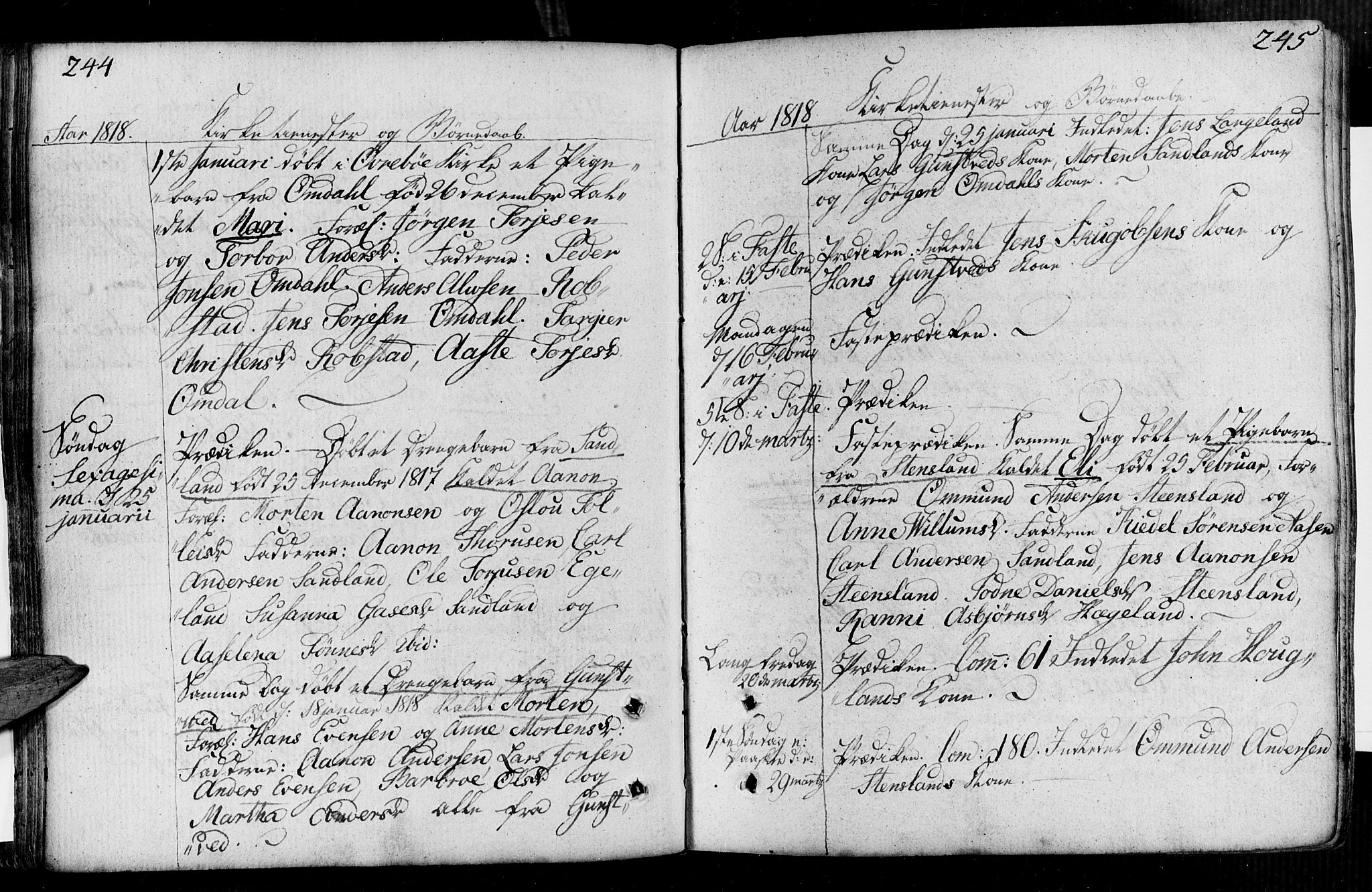 Vennesla sokneprestkontor, AV/SAK-1111-0045/Fa/Faa/L0002: Parish register (official) no. A 2, 1785-1834, p. 244-245