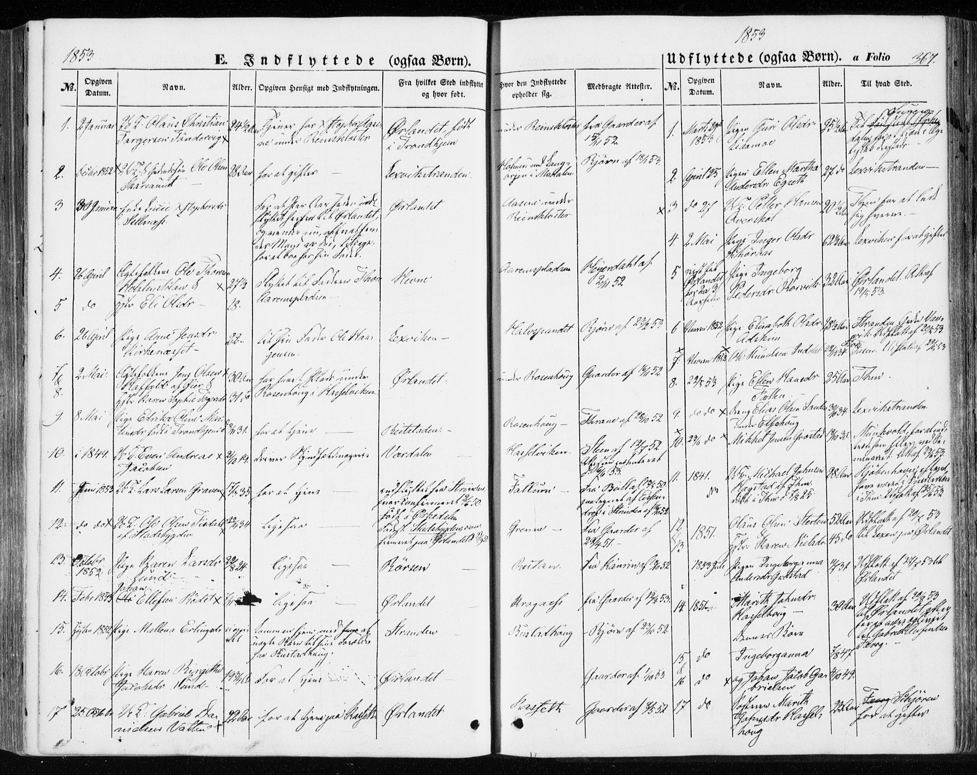 Ministerialprotokoller, klokkerbøker og fødselsregistre - Sør-Trøndelag, SAT/A-1456/646/L0611: Parish register (official) no. 646A09, 1848-1857, p. 367