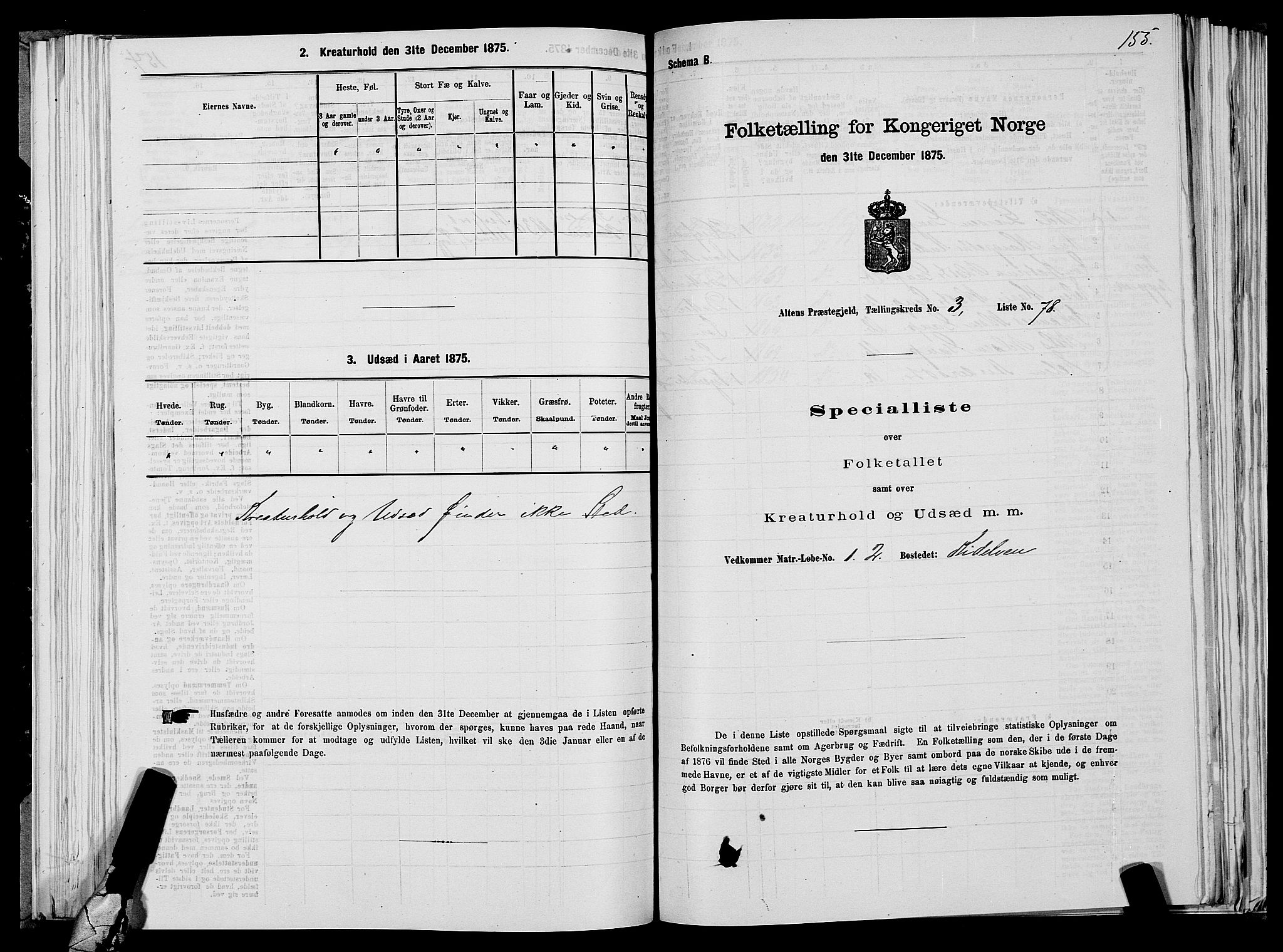 SATØ, 1875 census for 2012P Alta, 1875, p. 2155