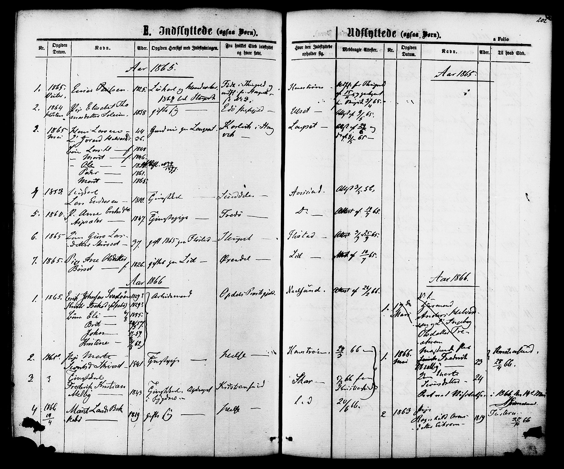 Ministerialprotokoller, klokkerbøker og fødselsregistre - Møre og Romsdal, AV/SAT-A-1454/587/L0999: Parish register (official) no. 587A01, 1864-1886, p. 202