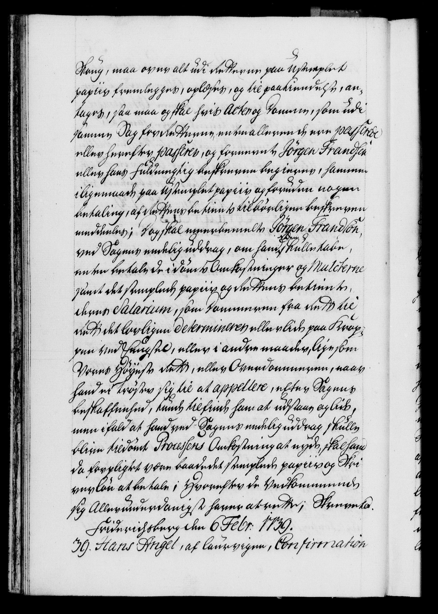 Danske Kanselli 1572-1799, AV/RA-EA-3023/F/Fc/Fca/Fcaa/L0031: Norske registre, 1739-1740, p. 37b