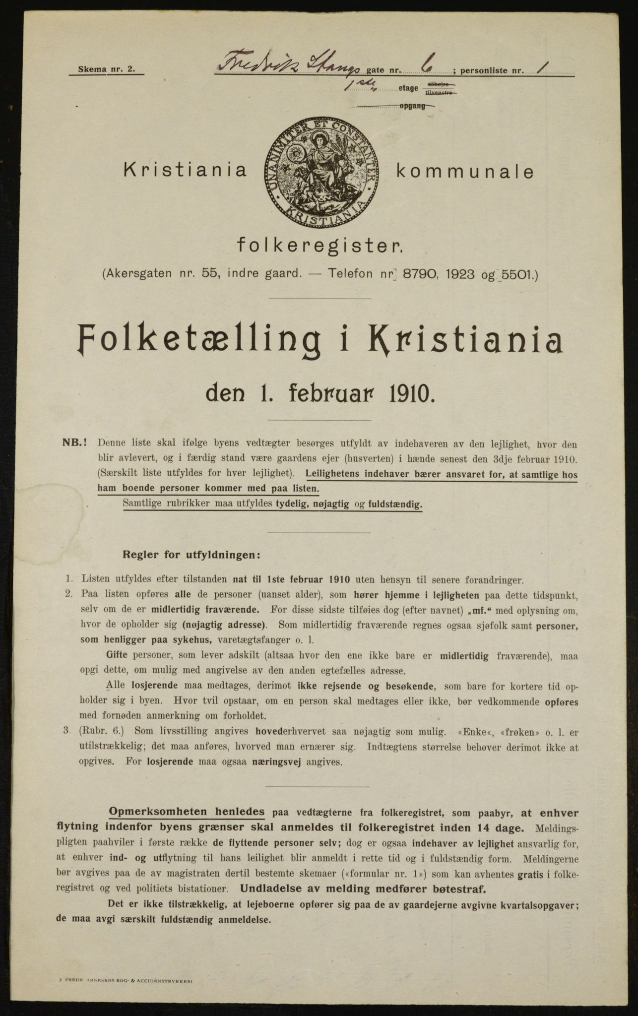 OBA, Municipal Census 1910 for Kristiania, 1910, p. 25049