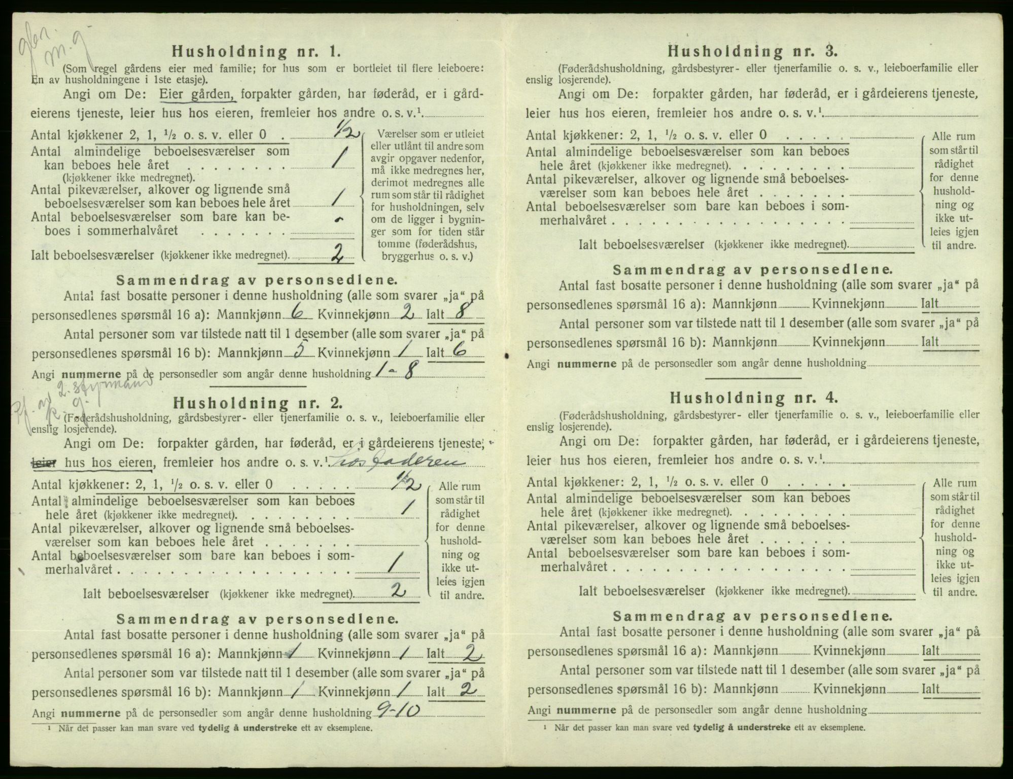 SAB, 1920 census for Ølen, 1920, p. 65