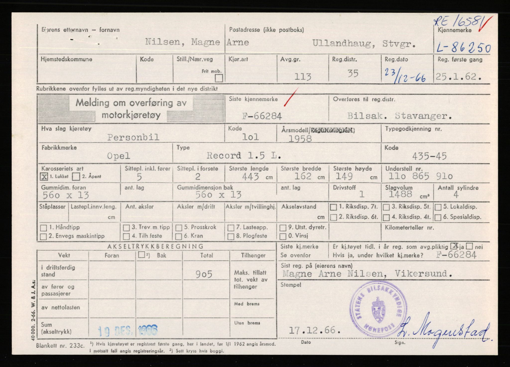 Stavanger trafikkstasjon, AV/SAST-A-101942/0/F/L0073: L-84100 - L-86499, 1930-1971, p. 2271