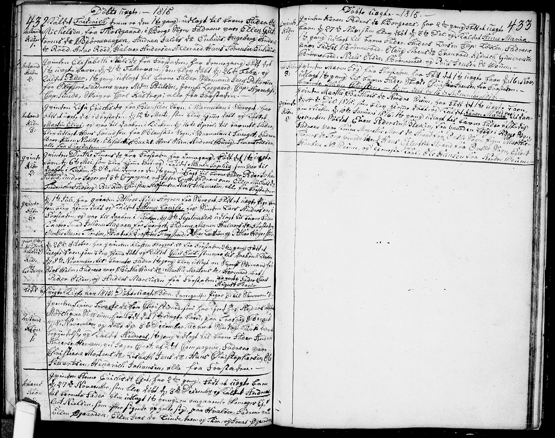 Glemmen prestekontor Kirkebøker, AV/SAO-A-10908/F/Fa/L0003: Parish register (official) no. 3, 1803-1815, p. 432-433