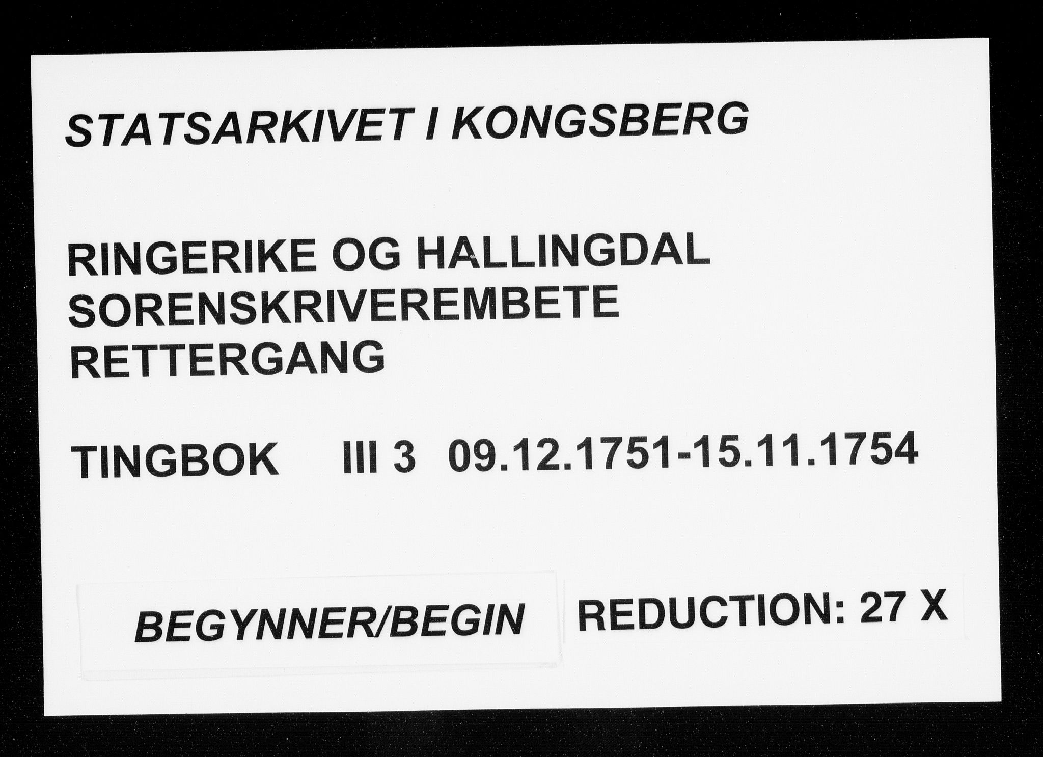 Ringerike og Hallingdal sorenskriveri, AV/SAKO-A-81/F/Fa/Fac/L0003: Tingbok - Ringerike, 1751-1754