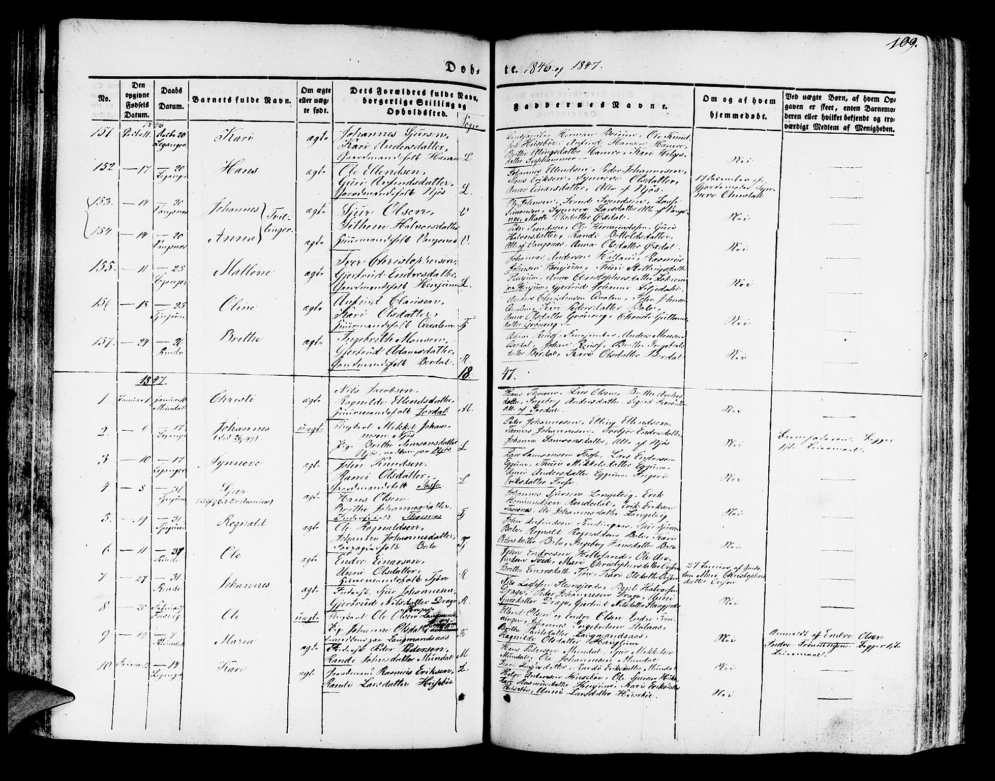 Leikanger sokneprestembete, SAB/A-81001: Parish register (official) no. A 7, 1838-1851, p. 109