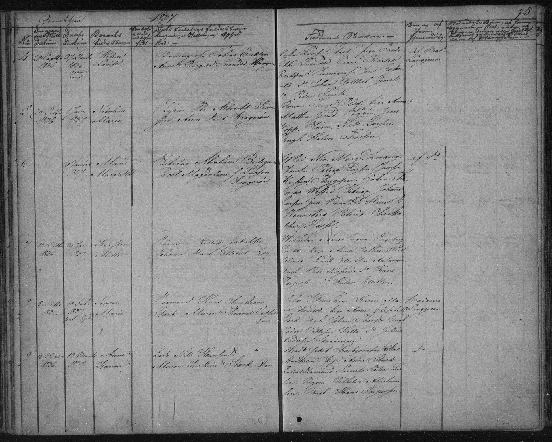 Kragerø kirkebøker, AV/SAKO-A-278/F/Fa/L0005: Parish register (official) no. 5, 1832-1847, p. 75