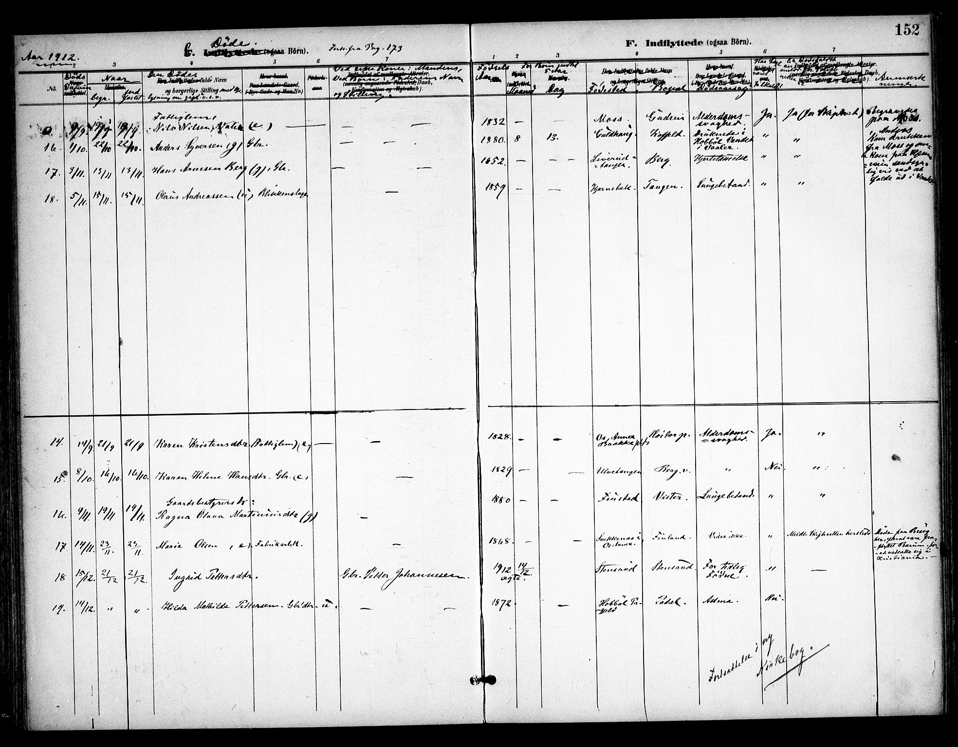 Skiptvet prestekontor Kirkebøker, SAO/A-20009/F/Fa/L0011: Parish register (official) no. 11, 1901-1913, p. 152