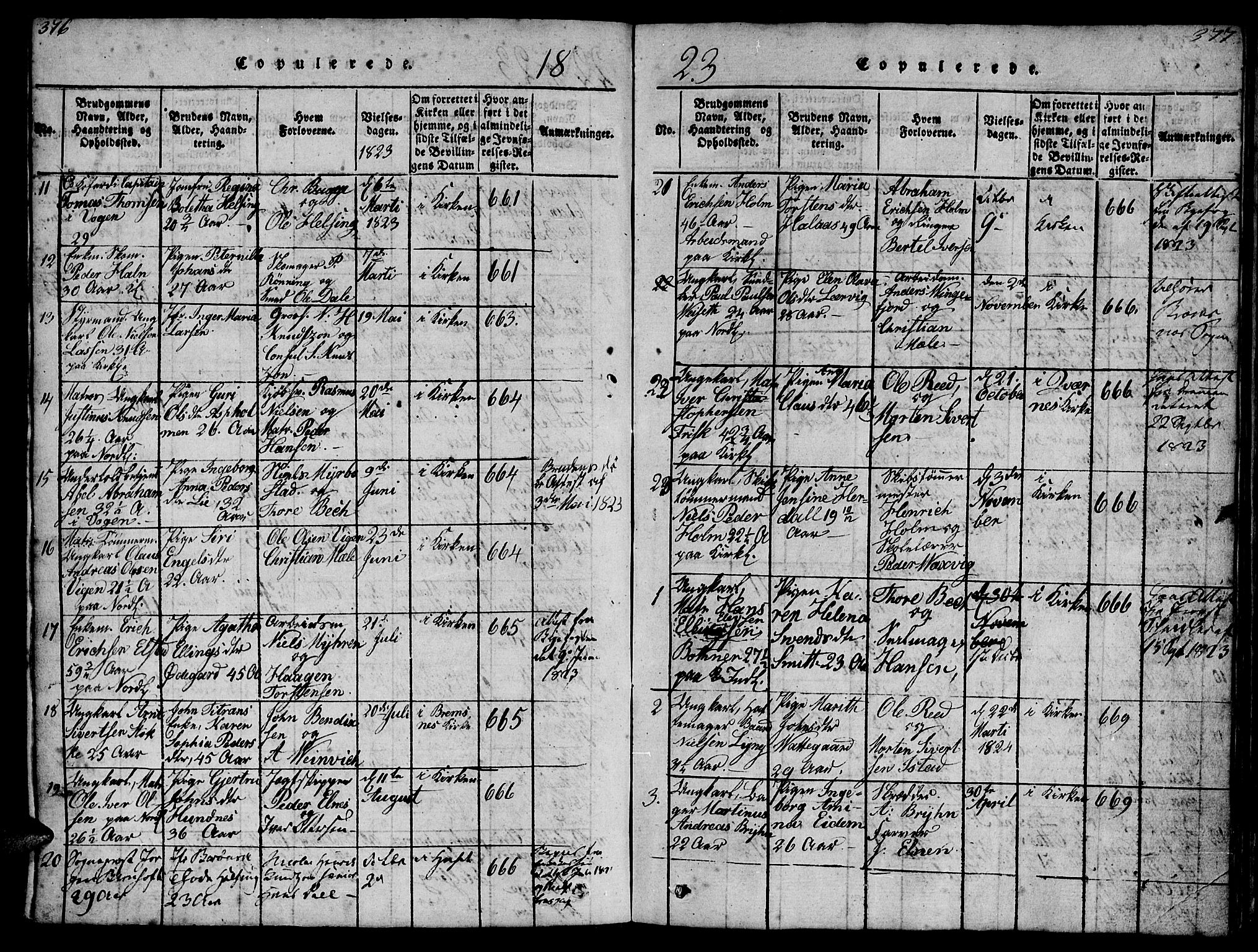 Ministerialprotokoller, klokkerbøker og fødselsregistre - Møre og Romsdal, SAT/A-1454/572/L0856: Parish register (copy) no. 572C01, 1819-1832, p. 376-377