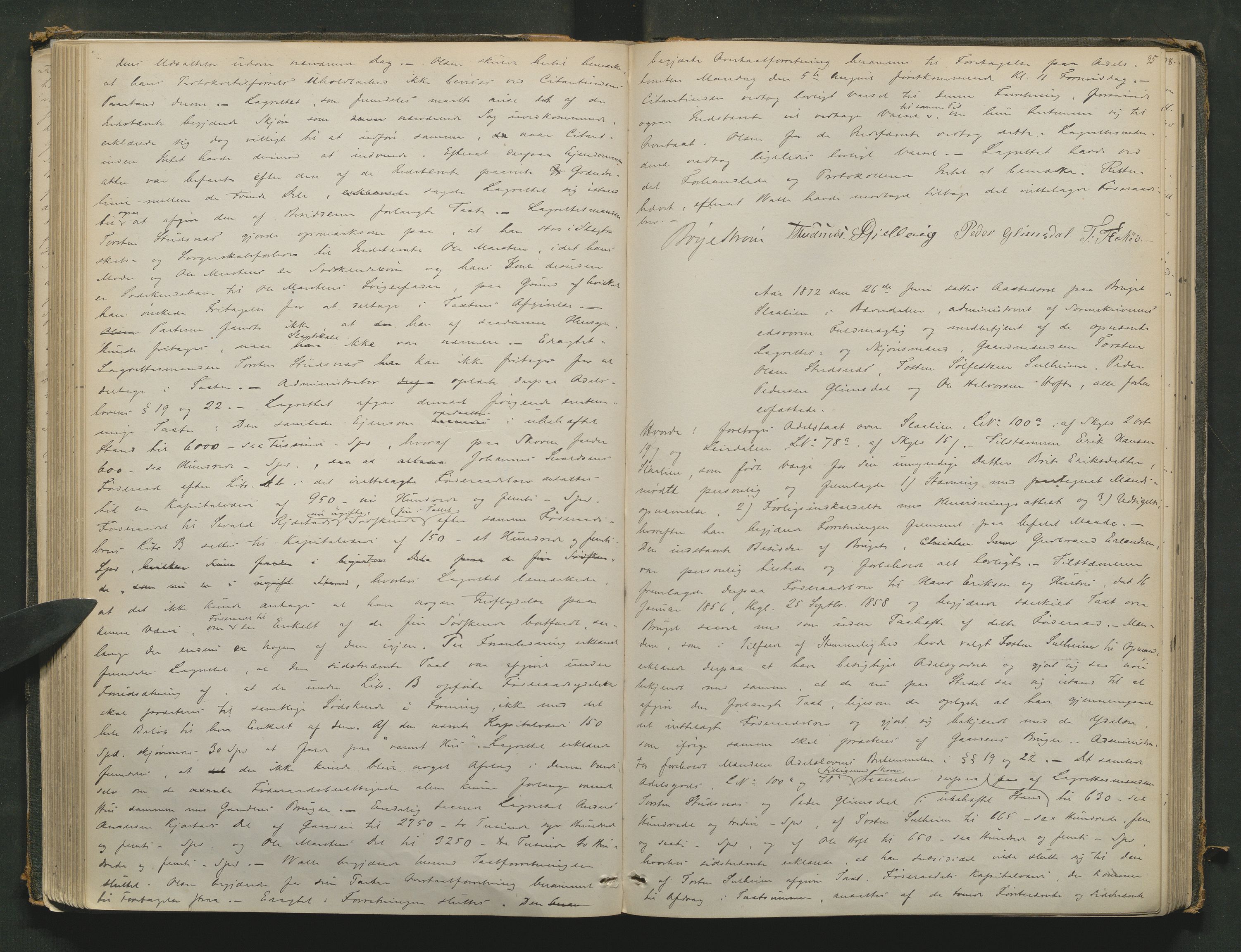 Nord-Gudbrandsdal tingrett, AV/SAH-TING-002/G/Gc/Gcb/L0003: Ekstrarettsprotokoll for åstedssaker, 1867-1876, p. 94b-95a