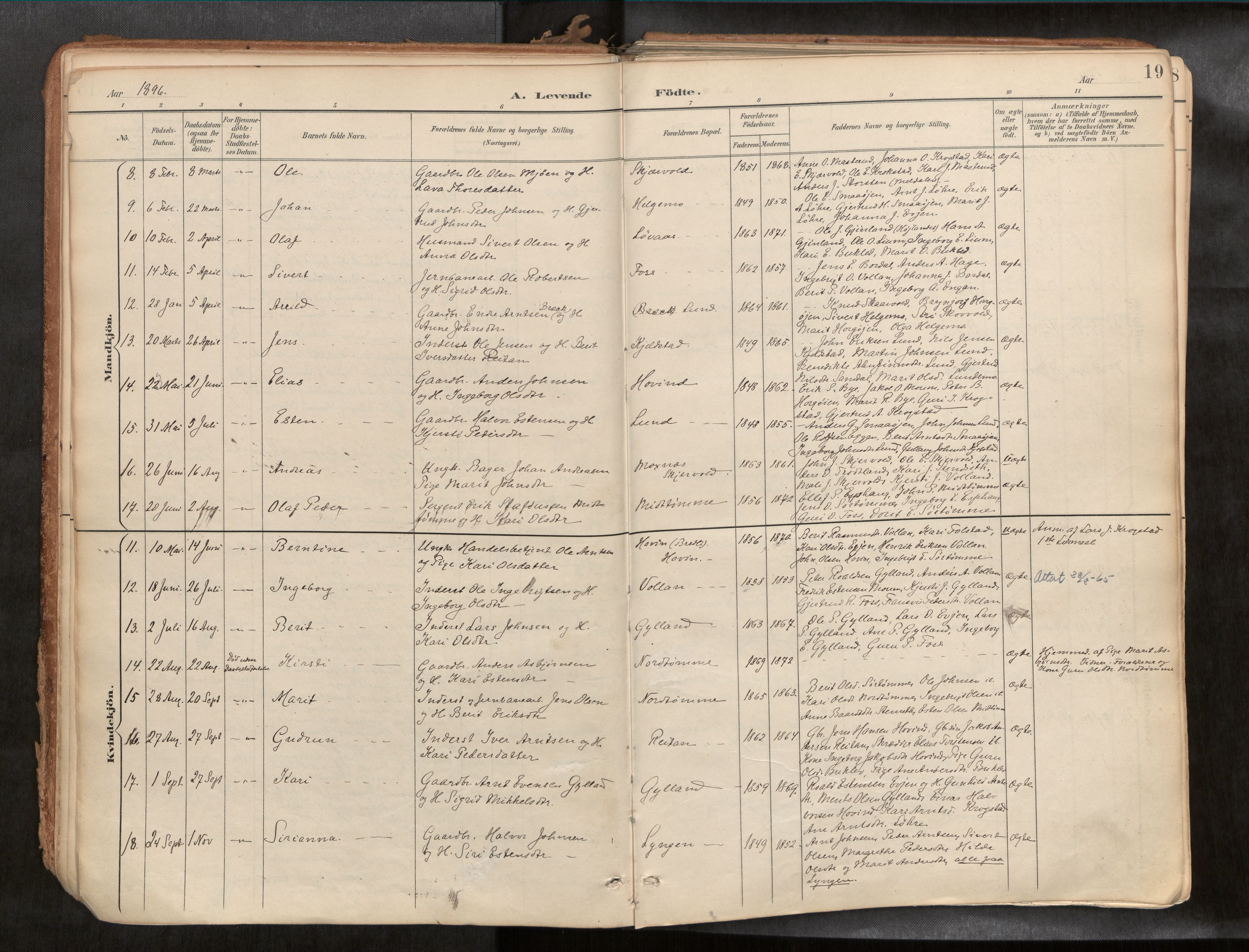 Ministerialprotokoller, klokkerbøker og fødselsregistre - Sør-Trøndelag, SAT/A-1456/692/L1105b: Parish register (official) no. 692A06, 1891-1934, p. 19
