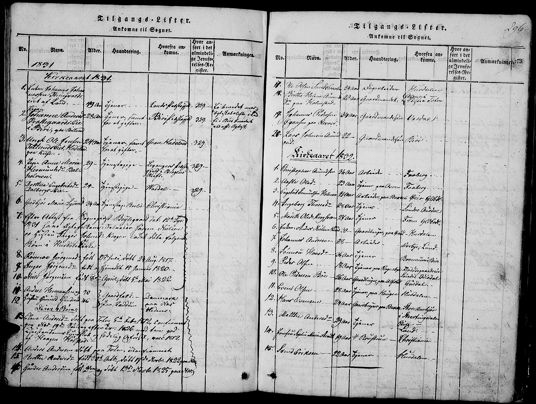 Østre Toten prestekontor, SAH/PREST-104/H/Ha/Hab/L0001: Parish register (copy) no. 1, 1827-1839, p. 296