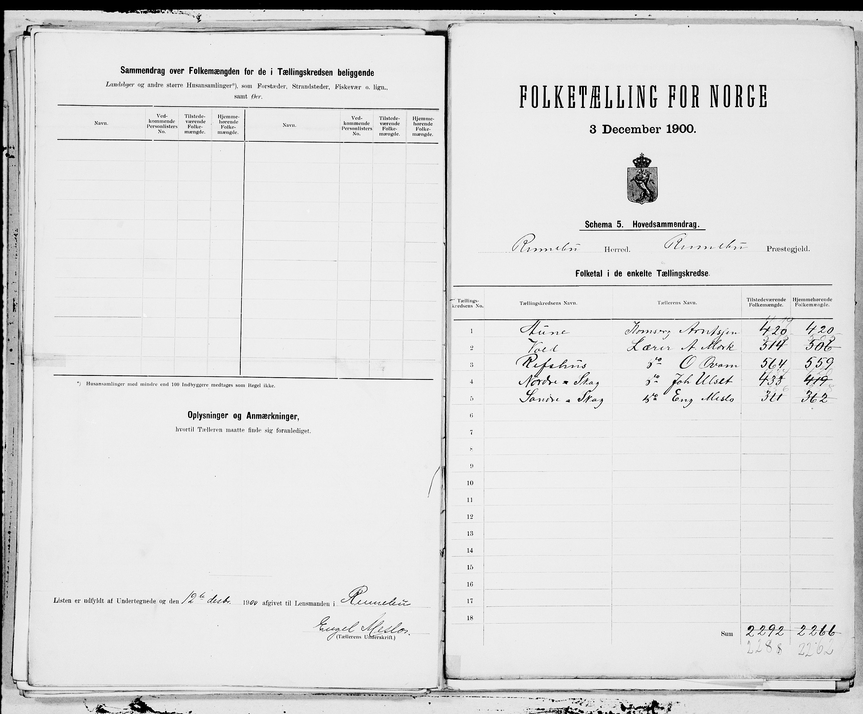 SAT, 1900 census for Rennebu, 1900, p. 12