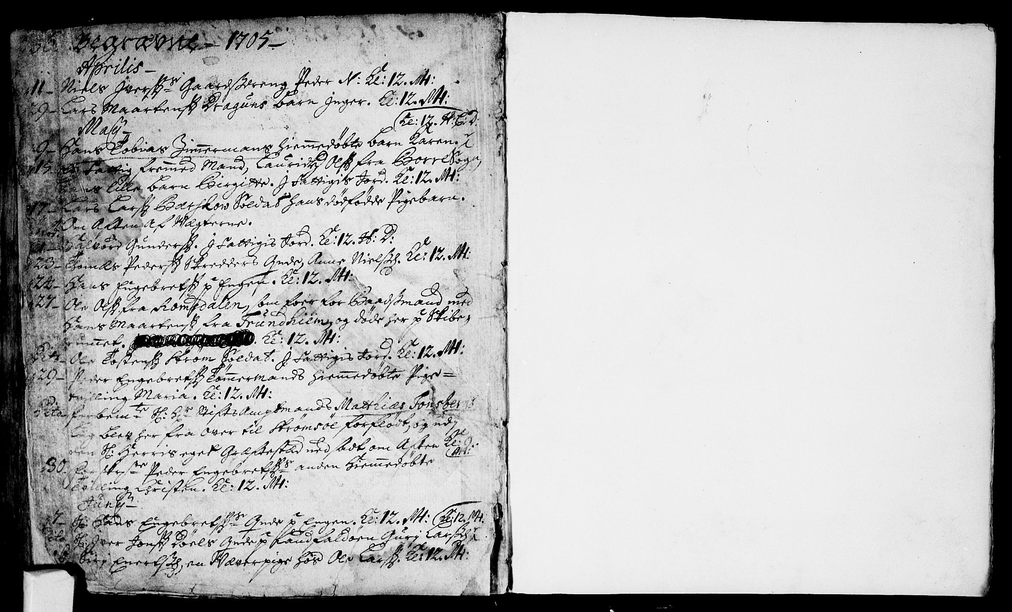 Bragernes kirkebøker, SAKO/A-6/F/Fa/L0002: Parish register (official) no. I 2, 1680-1705, p. 736-737