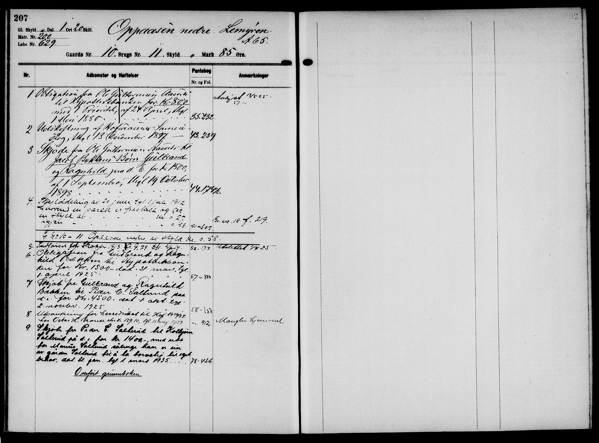 Solør tingrett, AV/SAH-TING-008/H/Ha/Hai/L0001: Mortgage register no. I, 1900-1935, p. 207