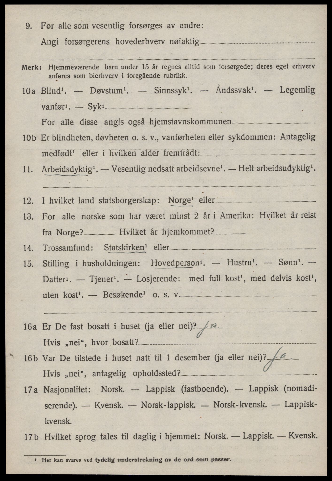 SAT, 1920 census for Rennebu, 1920, p. 2163