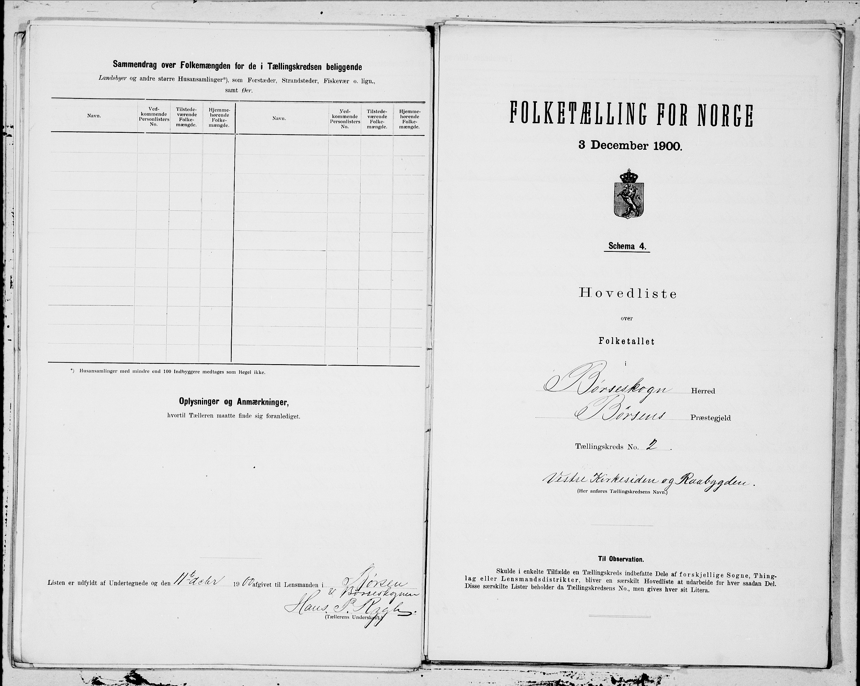 SAT, 1900 census for Børseskogn, 1900, p. 4