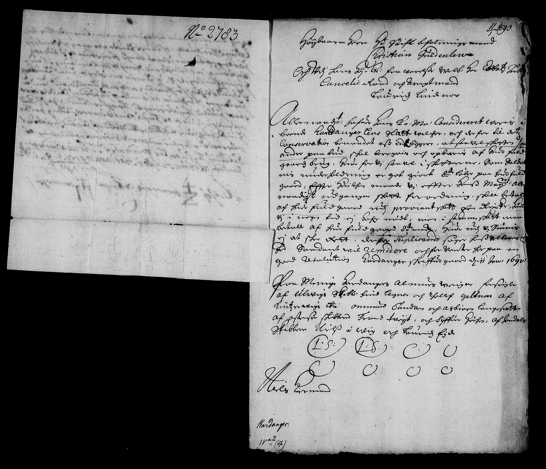 Stattholderembetet 1572-1771, AV/RA-EA-2870/Af/L0003: Avskrifter av vedlegg til originale supplikker, nummerert i samsvar med supplikkbøkene, 1689-1691, p. 268