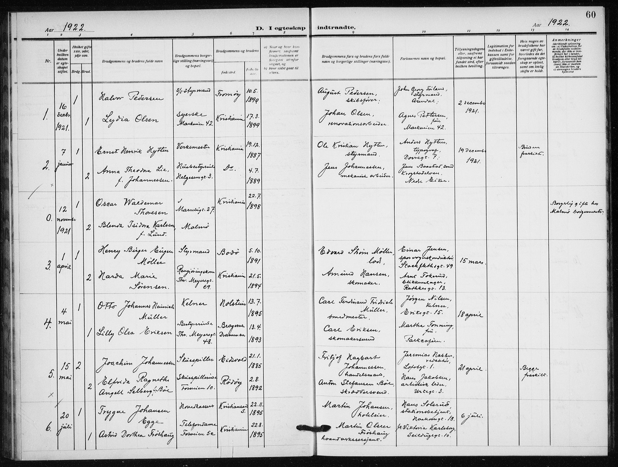 Hauge prestekontor Kirkebøker, AV/SAO-A-10849/F/Fa/L0004: Parish register (official) no. 4, 1917-1938, p. 60