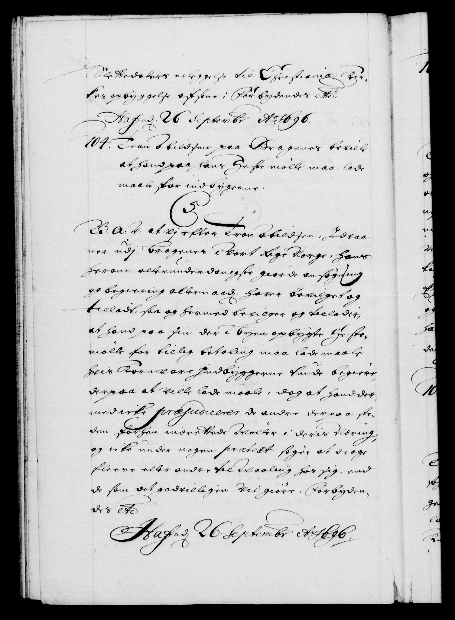 Danske Kanselli 1572-1799, AV/RA-EA-3023/F/Fc/Fca/Fcaa/L0016: Norske registre (mikrofilm), 1692-1697, p. 367b