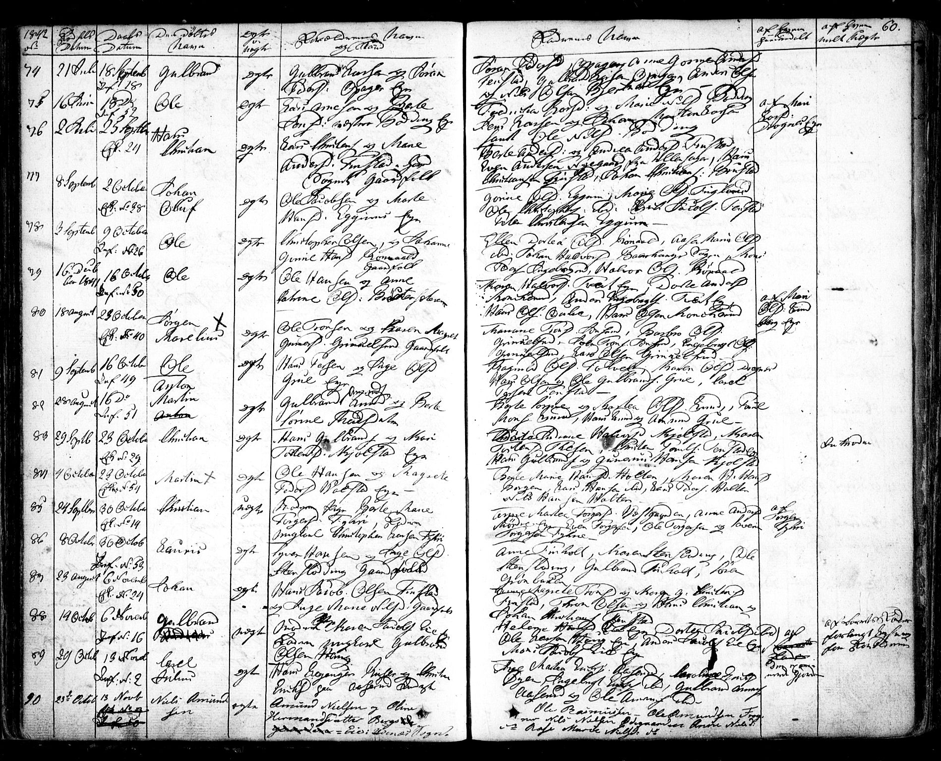 Nes prestekontor Kirkebøker, AV/SAO-A-10410/F/Fa/L0006: Parish register (official) no. I 6, 1833-1845, p. 60