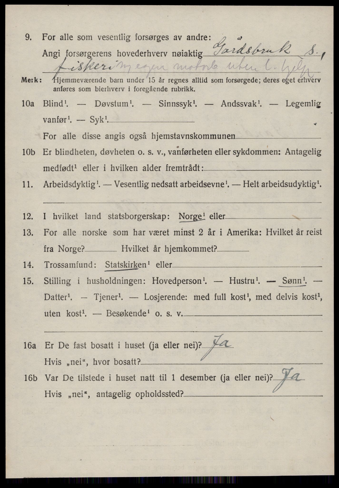 SAT, 1920 census for Sande (MR), 1920, p. 4645